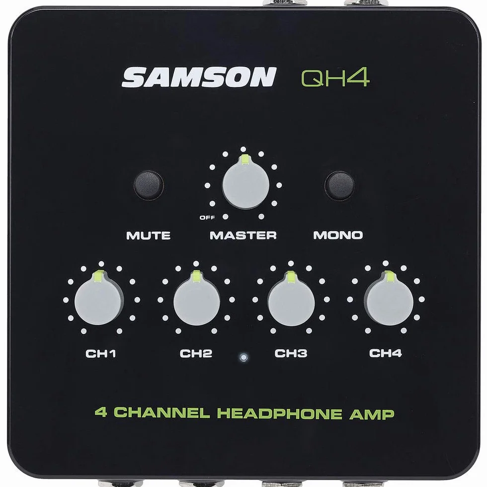 Samson QH4 mini wzmacniacz słuchawkowy z 4 kanałami, czarny,
