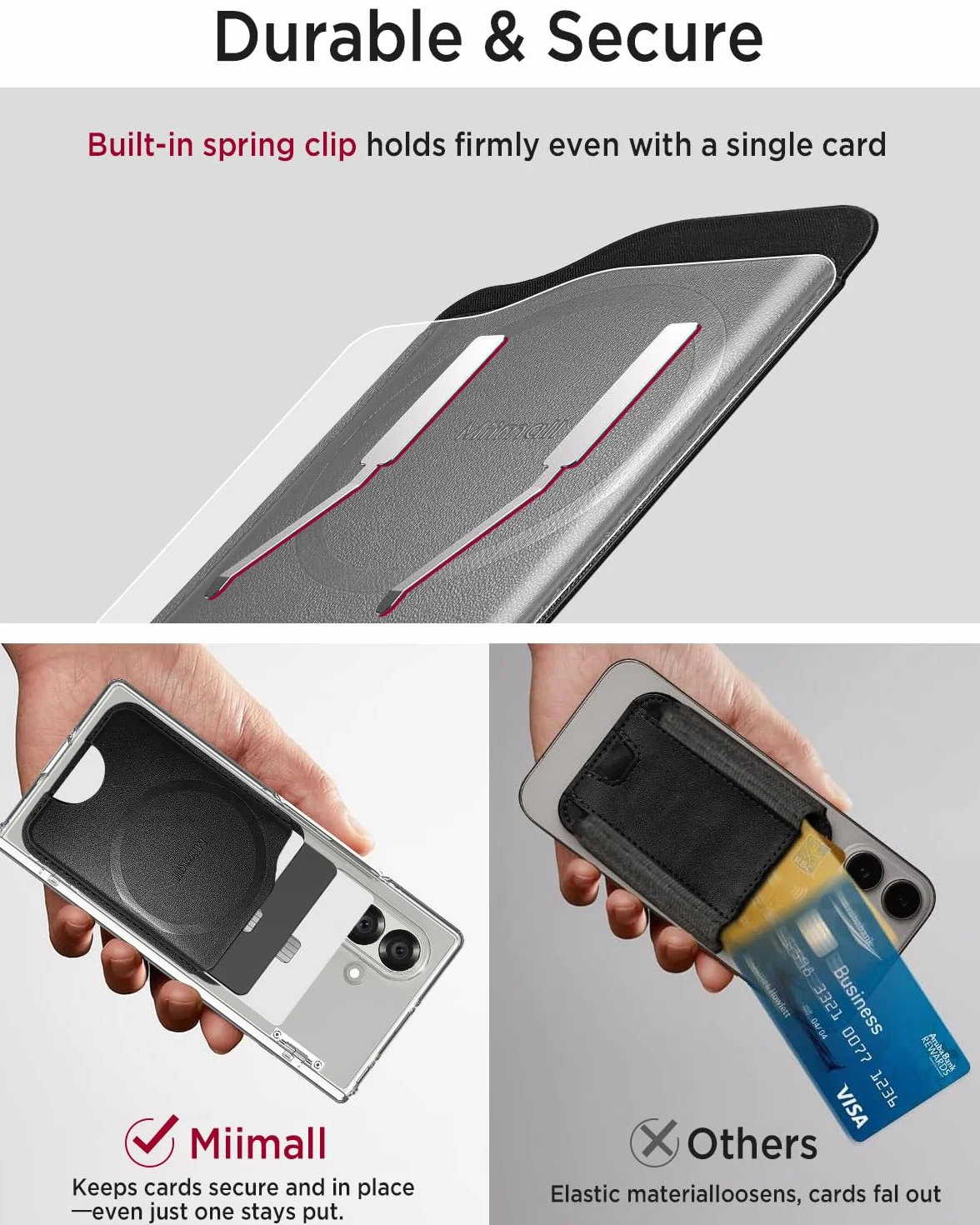 Samsung Galaxy S25 Ultra MagSafe Etui na Karty Wegańska Skóra Portfel Magnetyczny Czarny