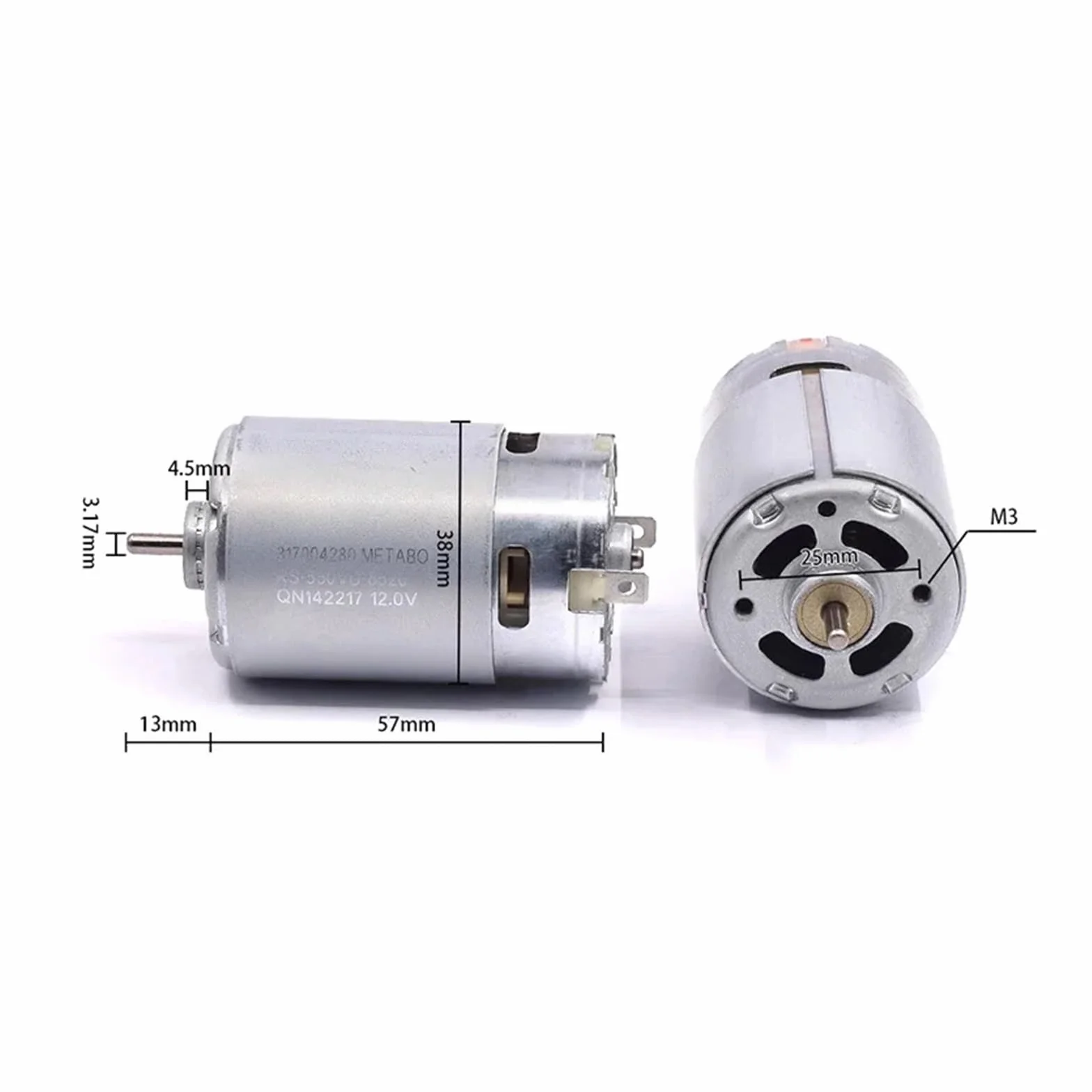 Silnik mocy 22000 obr./min RS-550 12 V Szczotka węglowa do narzędzi ogrodniczych(MODEL B 14T GEAR_12V)