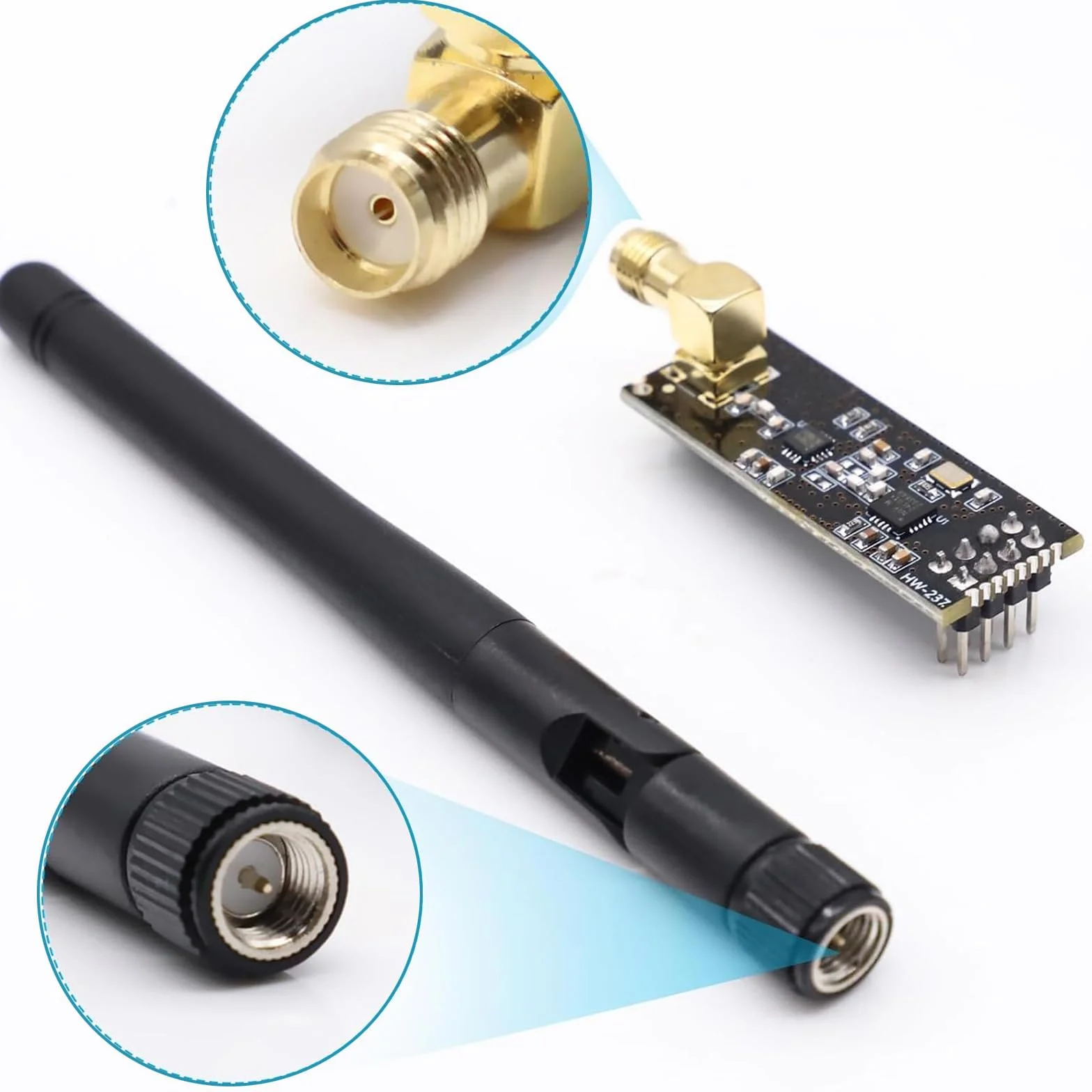 GERUI NRF24L01 + PA + LNA moduł radiowy 2,4 GHz 1100 m RF antena SMA kompatybilny z Arduino