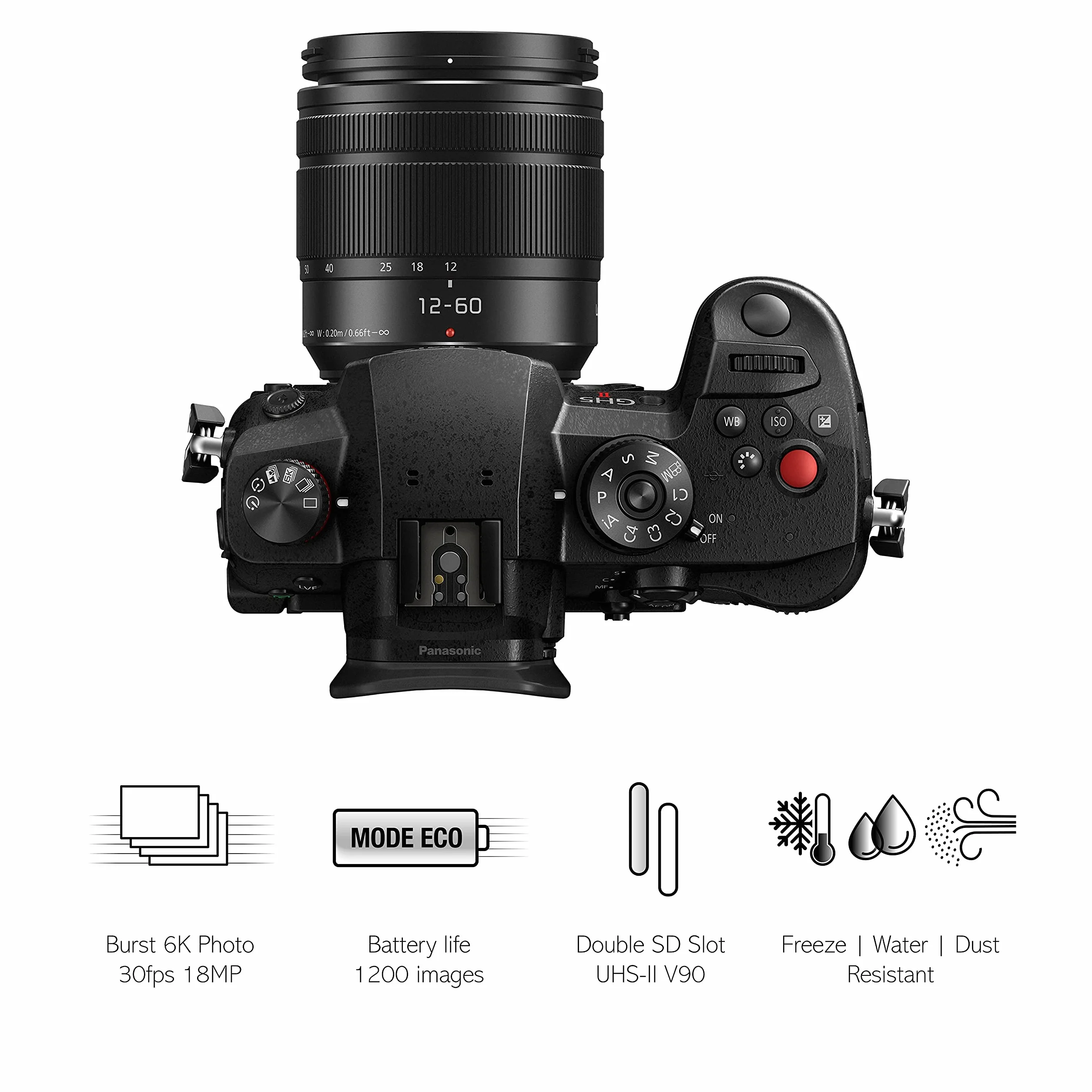 Panasonic Lumix DC-GH5M2M hybrydowy aparat bezlusterkowy 20.3MP 12-60mm F3.5-5.6 czarny