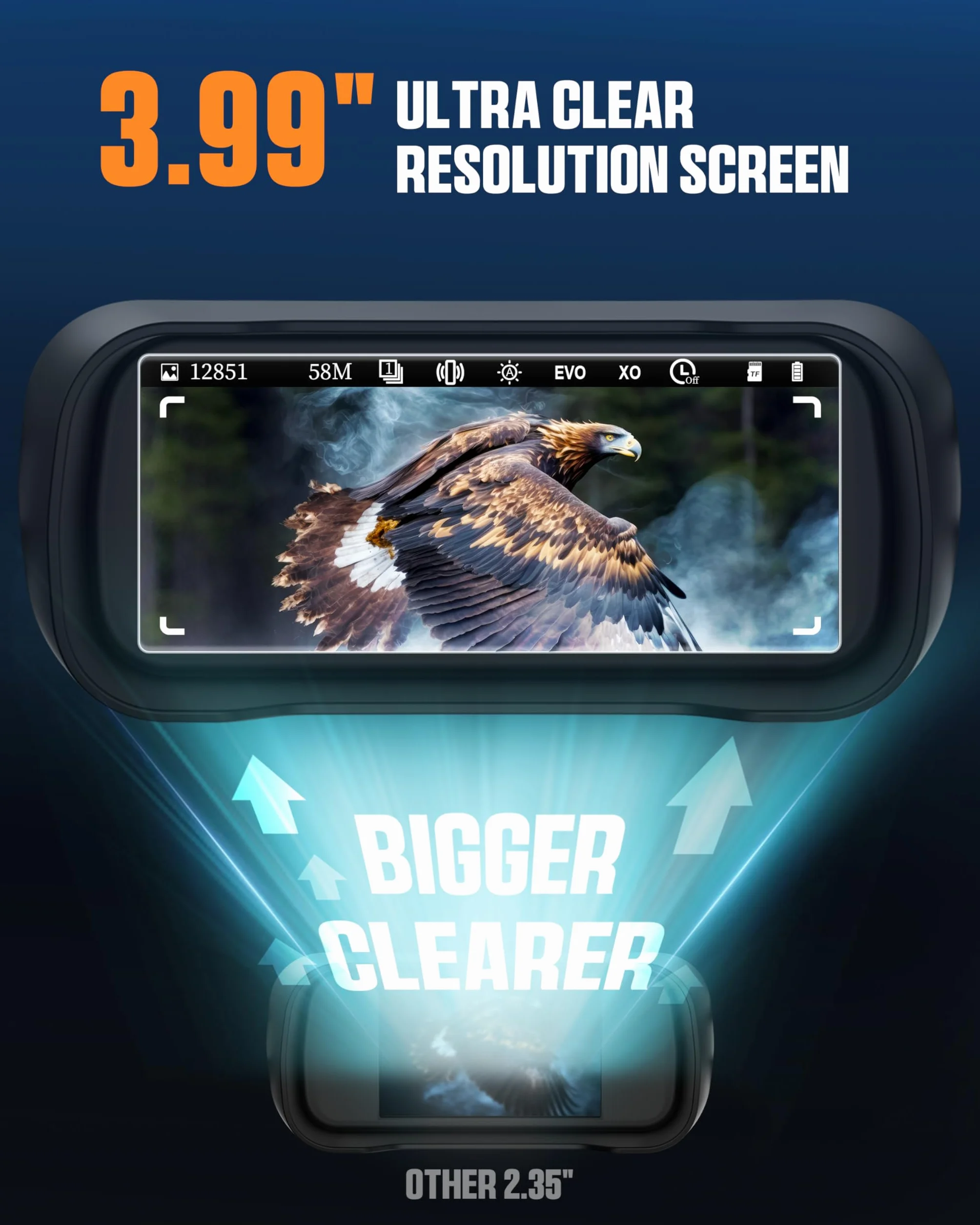 CIGMAN Gogle noktowizyjne 600 m HD 1080P 4" 5000 mAh lornetka na podczerwień f/1.0 5-krotny zoom cyfrowy