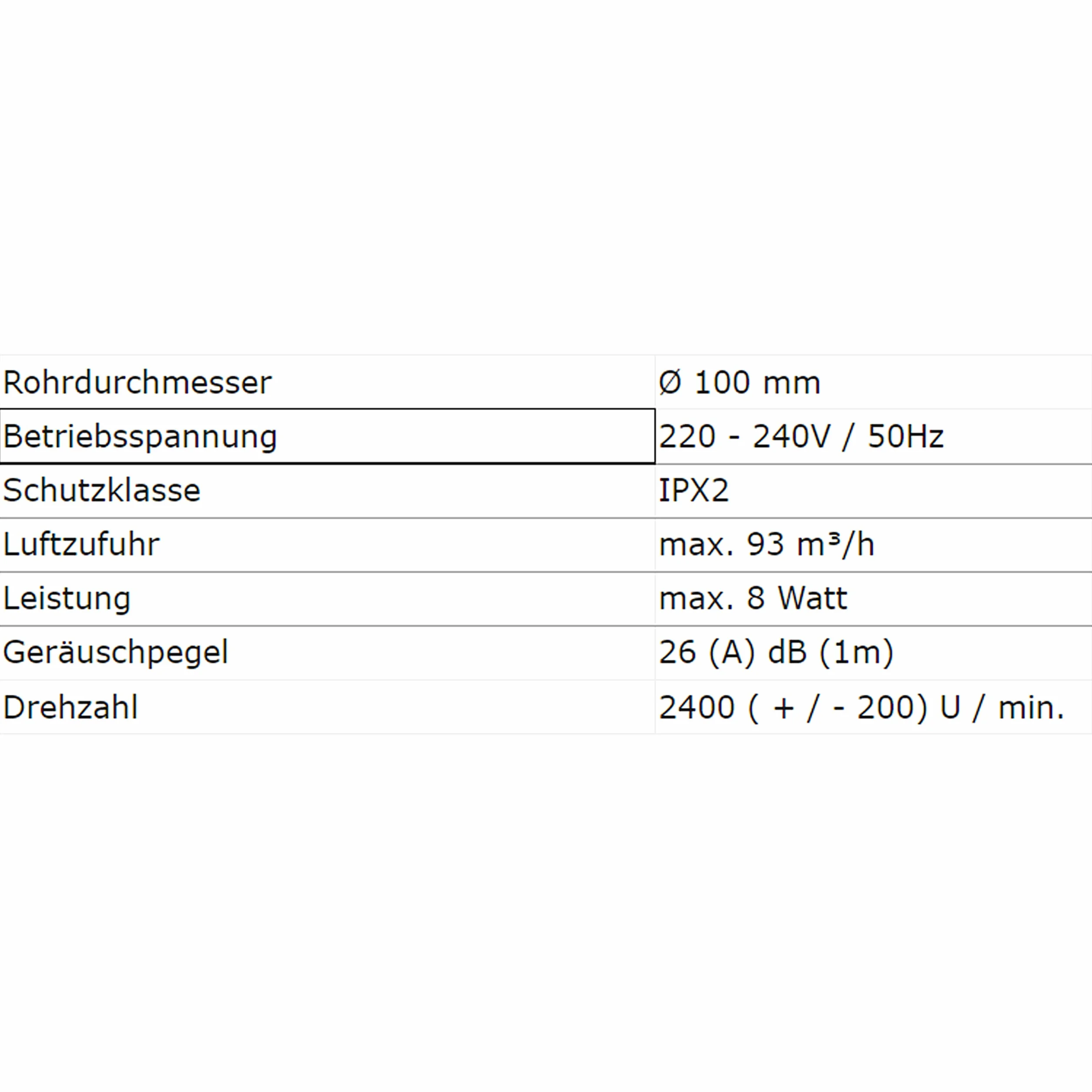 MKK Wentylator łazienkowy Ø 100 mm wentylator do salonu, standard, cicha praca, niskie zużycie energii, nadaje się do łazienek i kuchni Wentylator 28dB/1m 26dB/3m - 93m³/h