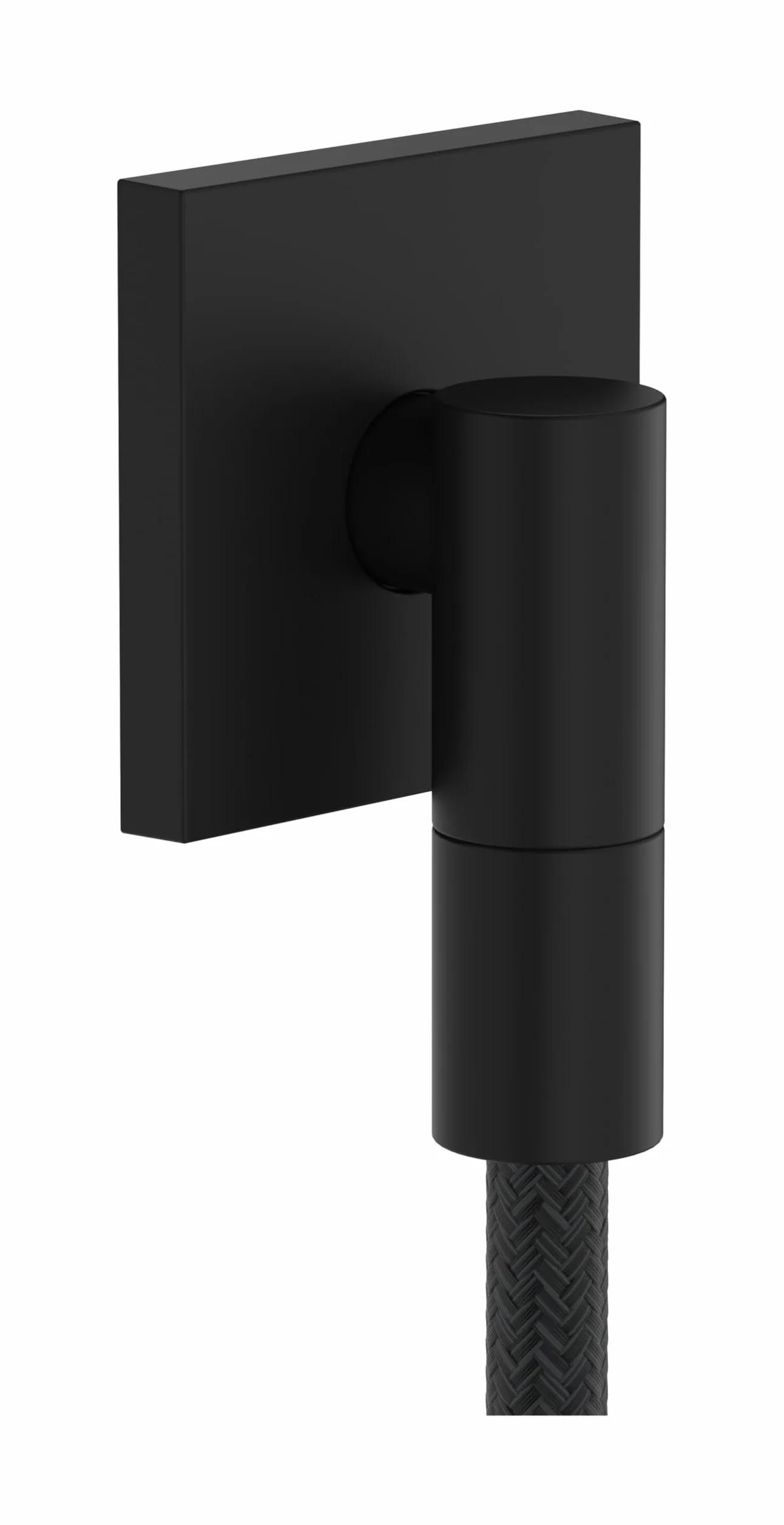 hansgrohe FixFit Fine E - podłączenie węża prysznicowego, przyłącze ścienne z zaworem zwrotnym, przyłącze węża, kąt podłączenia węża, czarny matowy, 28883670