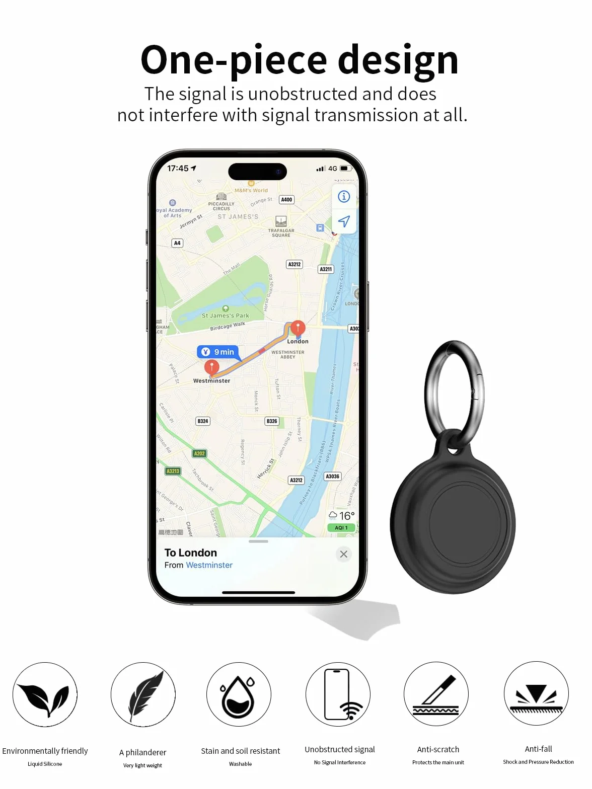 Etui ochronne Motorola Smart Tag 2024 silikonowe wodoodporne czarne 2 sztuki