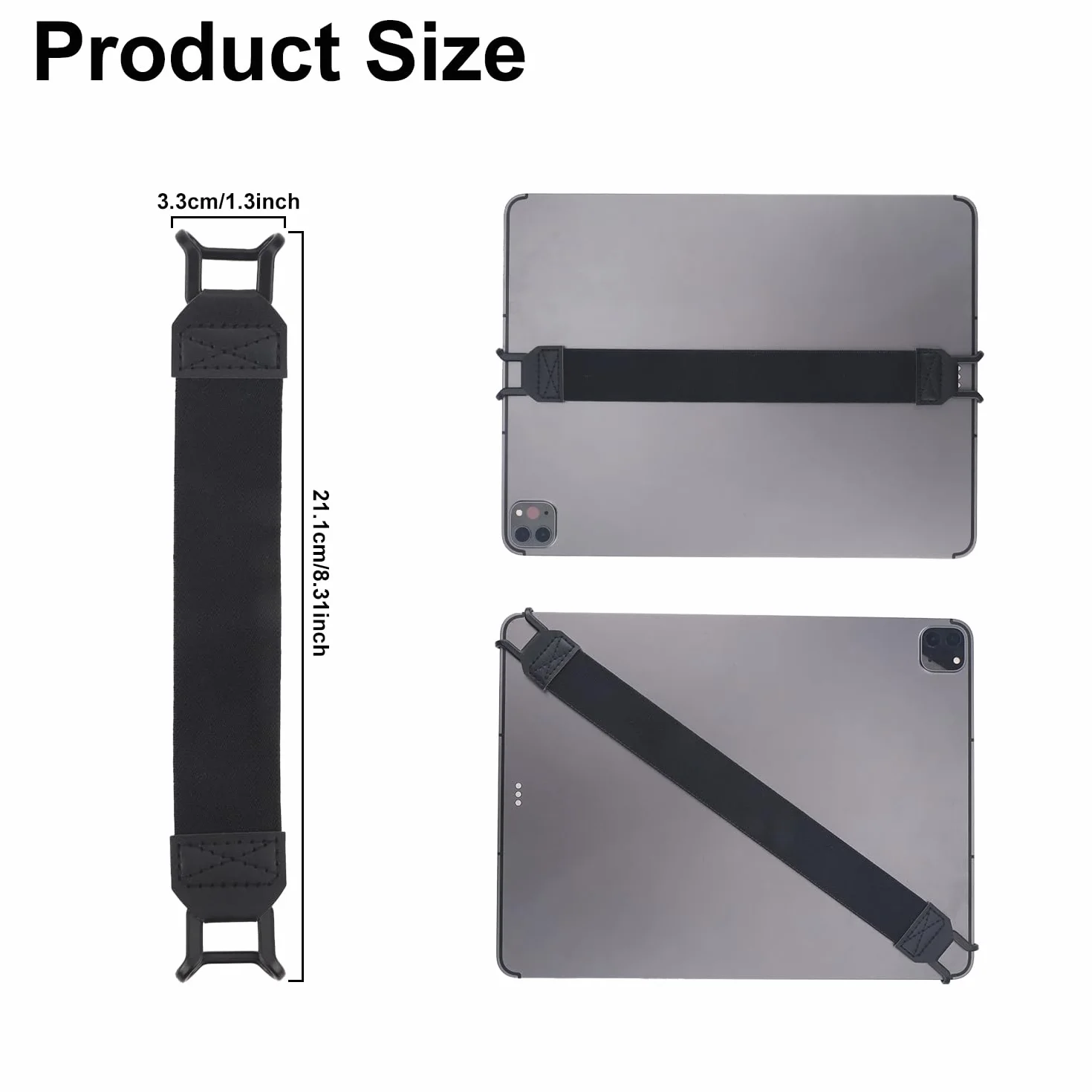 Gosknor Pasek na Uchwyt Tabletu Antypoślizgowy Kompatybilny z iPad Air/Kindle 7,6-11 Cali Czarny
