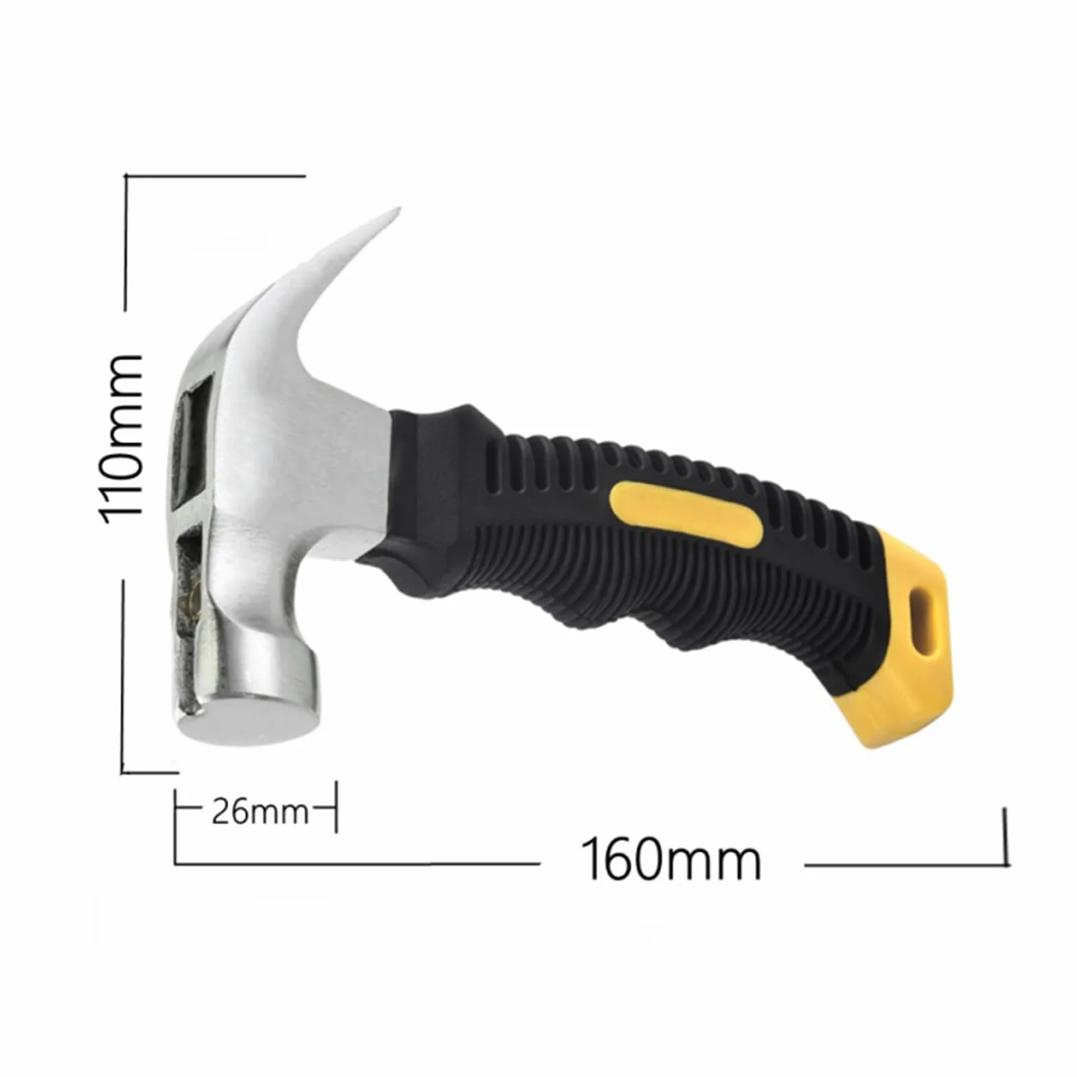 226.8 g młotek z pazurem - gładka twarz mini młotek kempingowy z magnesem, czarny