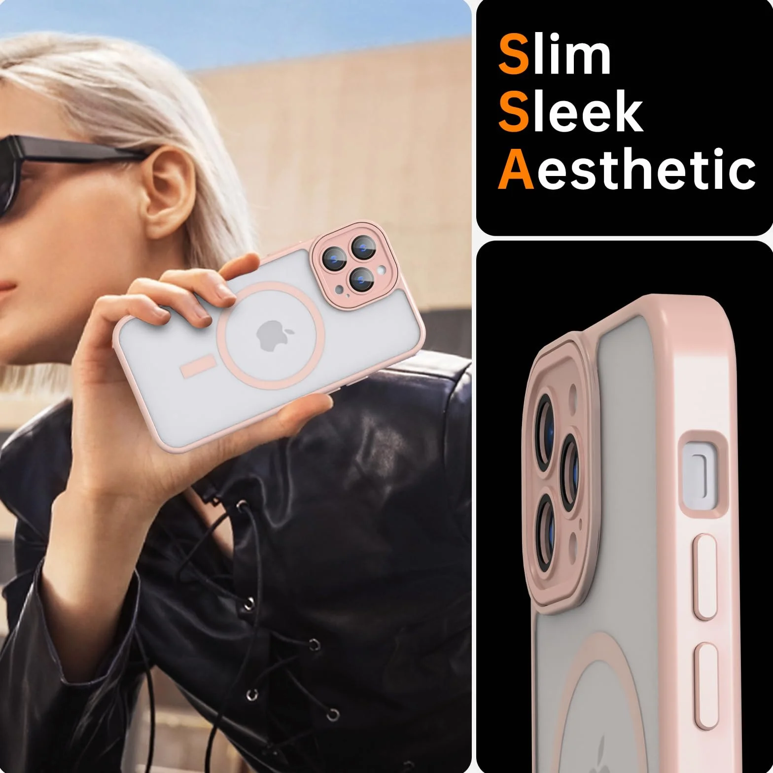 Nupcknn Etui magnetyczne do iPhone 14 Pro, z Magsafe (najwyższa ochrona wojskowa i siła magnetyczna), etui na telefon komórkowy do iPhone 14 Pro, przezroczyste, matowe, cienkie, odporne na uderzenia