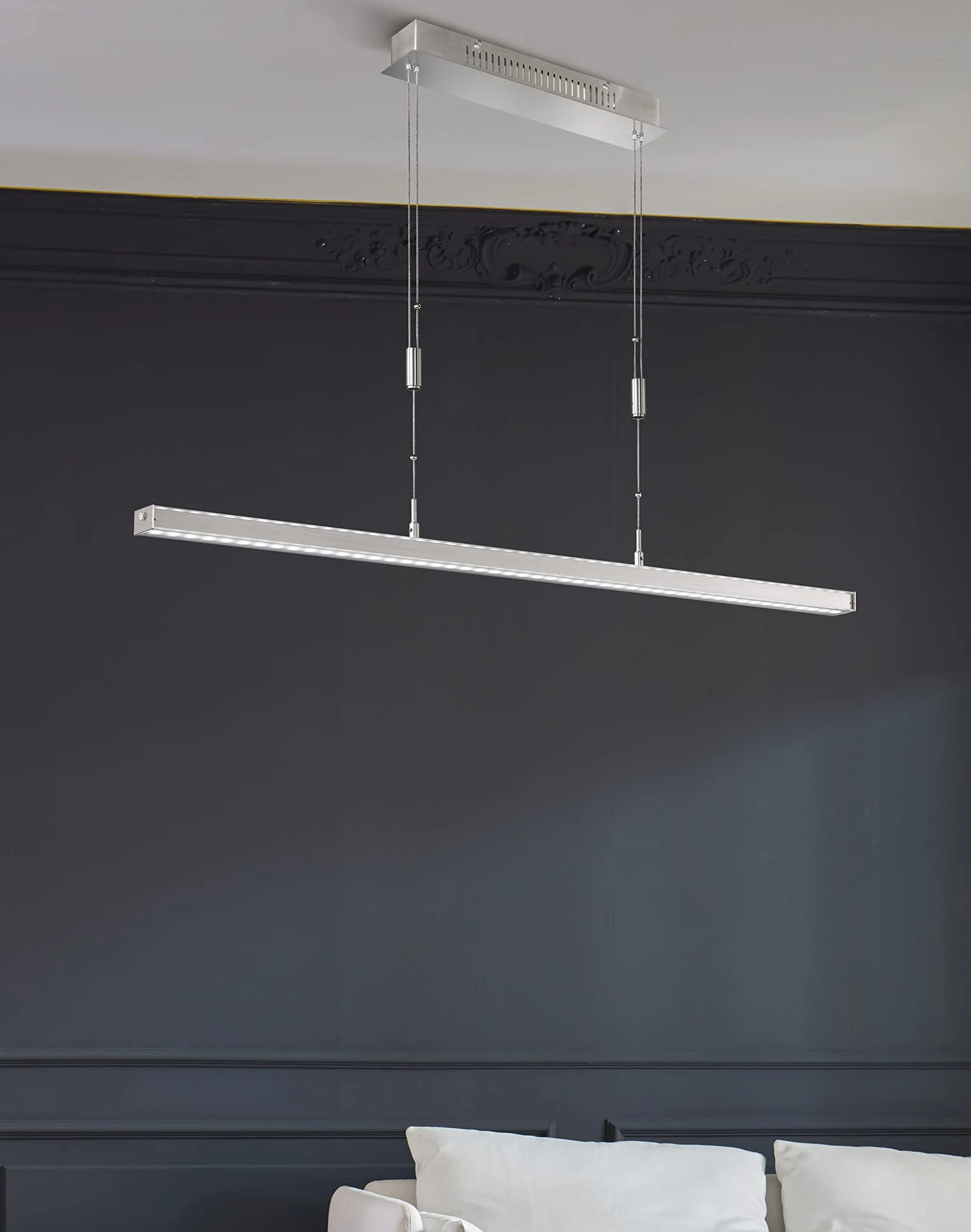 Fischer & Honsel Lampa wisząca 2 x LED 15 W nikiel matowy, ściemniana, biała