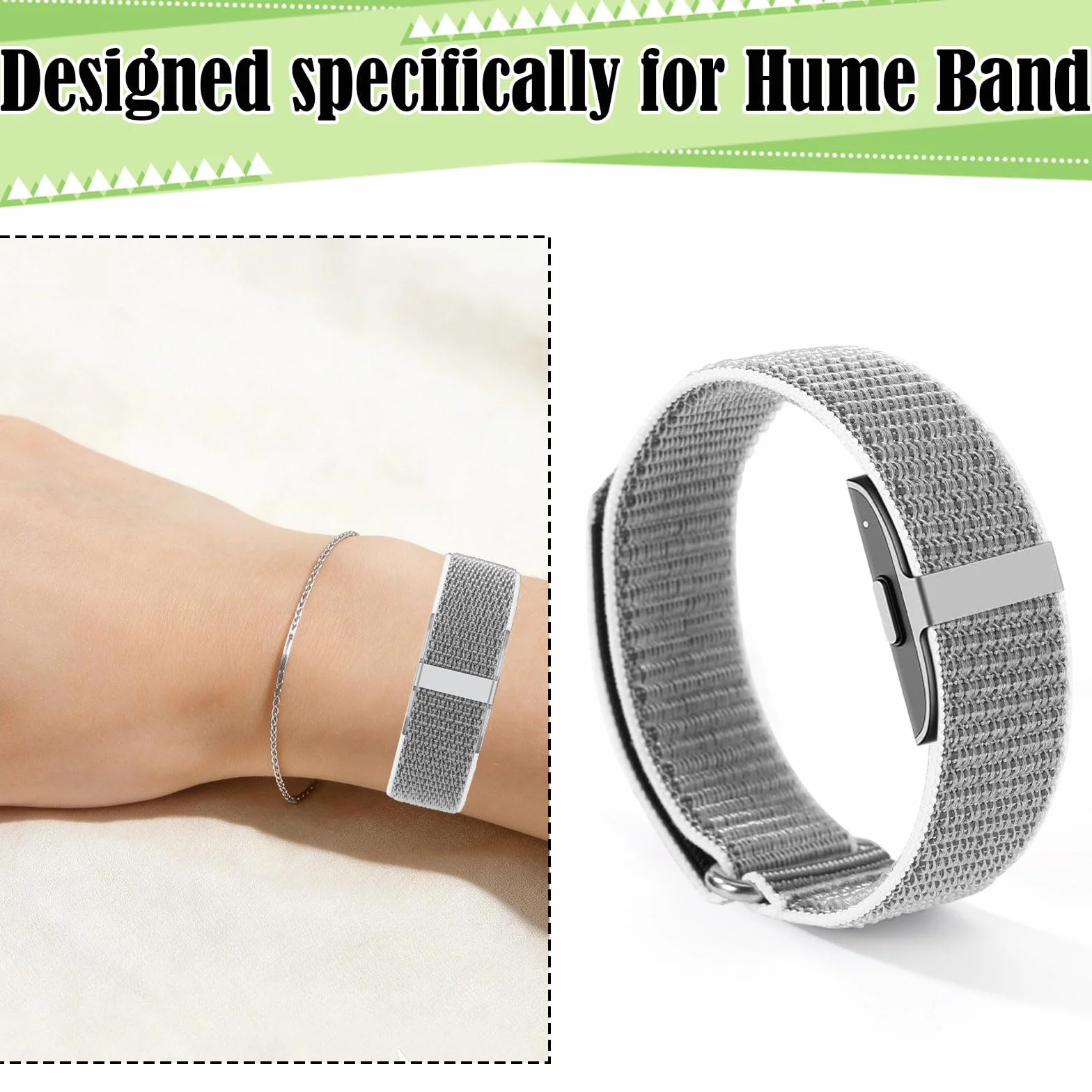 Pasek Wymienny do Opaski Hume Health Band 26,8 x 2 cm Regulowany Szary