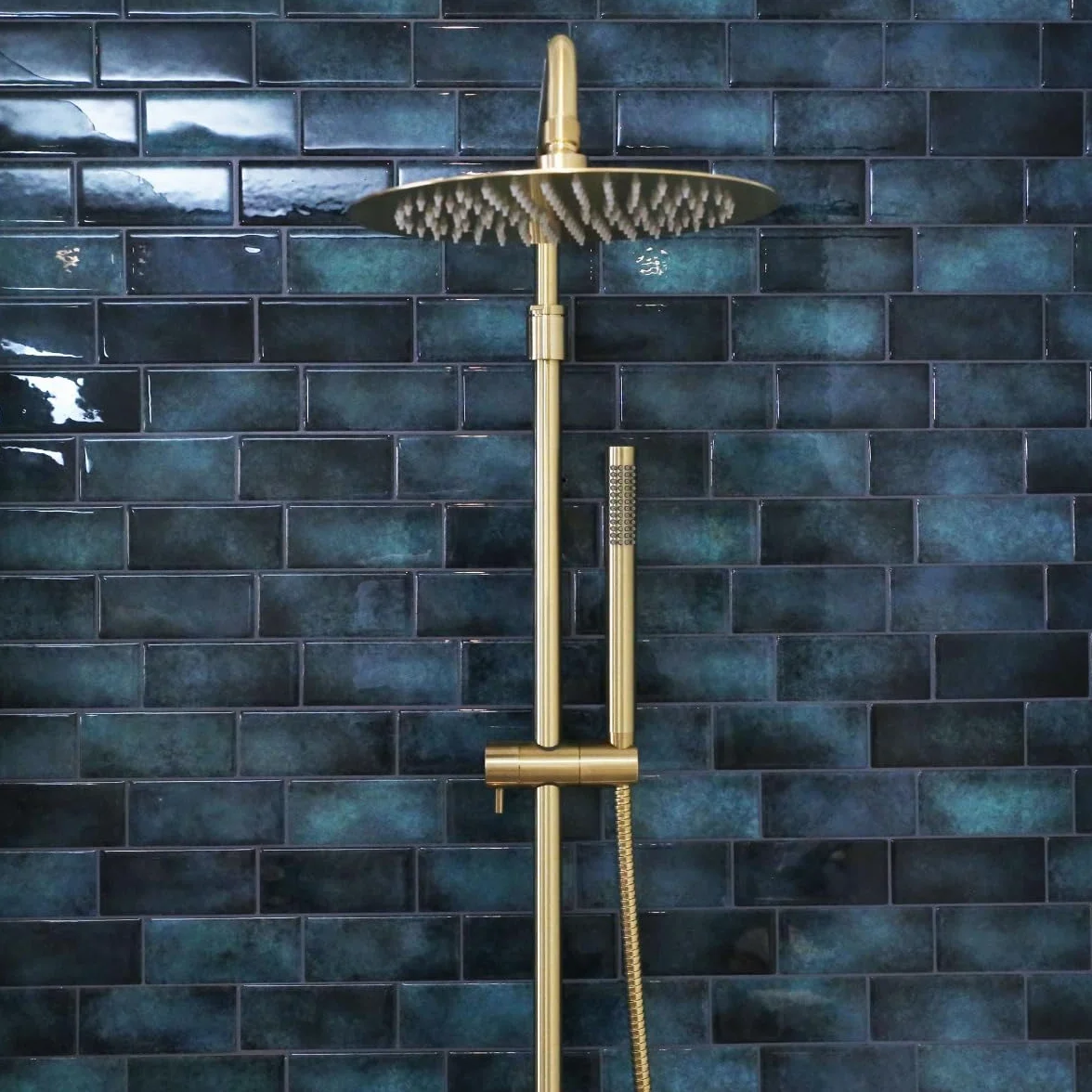 Essebagno 9024464 Luisa II szczotkowana złota kolumna prysznicowa bez baterii
