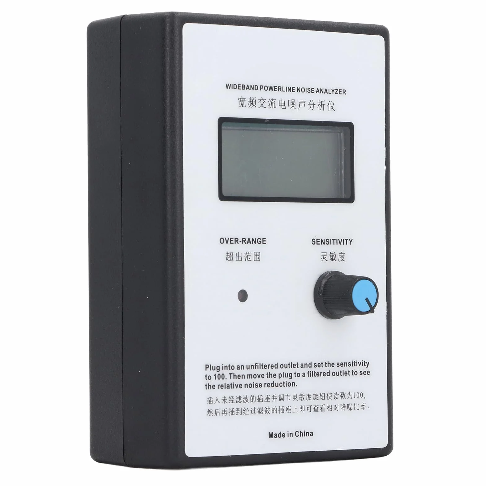 Analizator szumów w sieci miernik tętnienia wyświetlacz cyfrowy LCD Tester szumów Powerline szerokopasmowy analizator szumów AC EMI (wtyczka UE