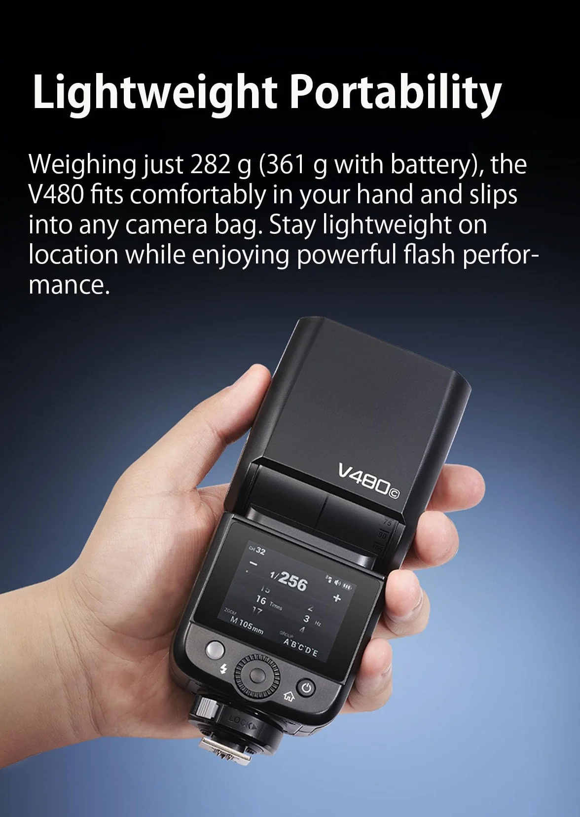 Godox V480 S Speedlite lampa błyskowa TTL HSS 1/8000s Sony ZV-E10 a7IV a9III a6400 a6700 a7III a7CII a6000 a7C a6100 a7SIII a65000