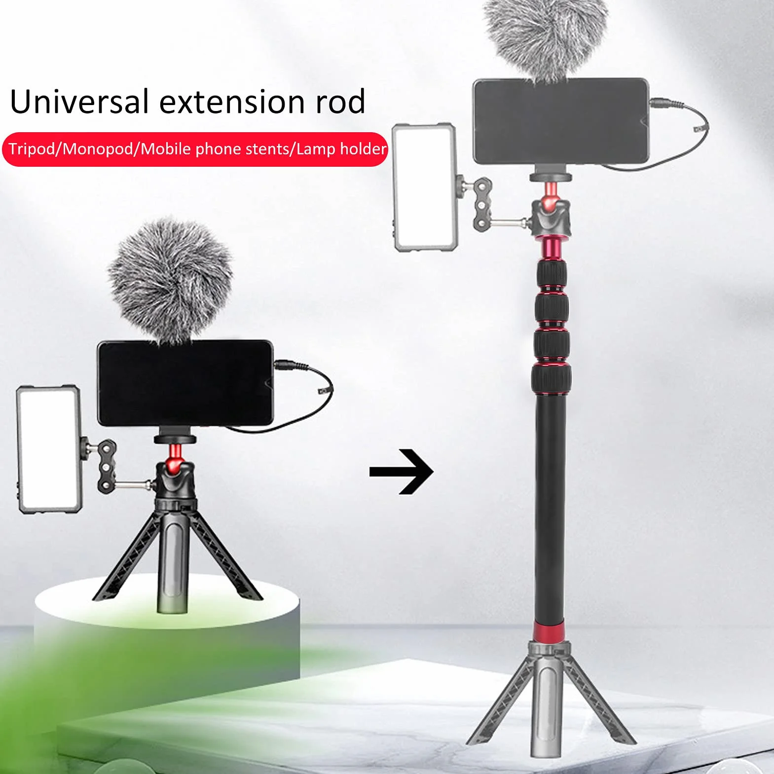 Akozon Monopod do Aparatu Przedłużacz Statywu Aluminiowy