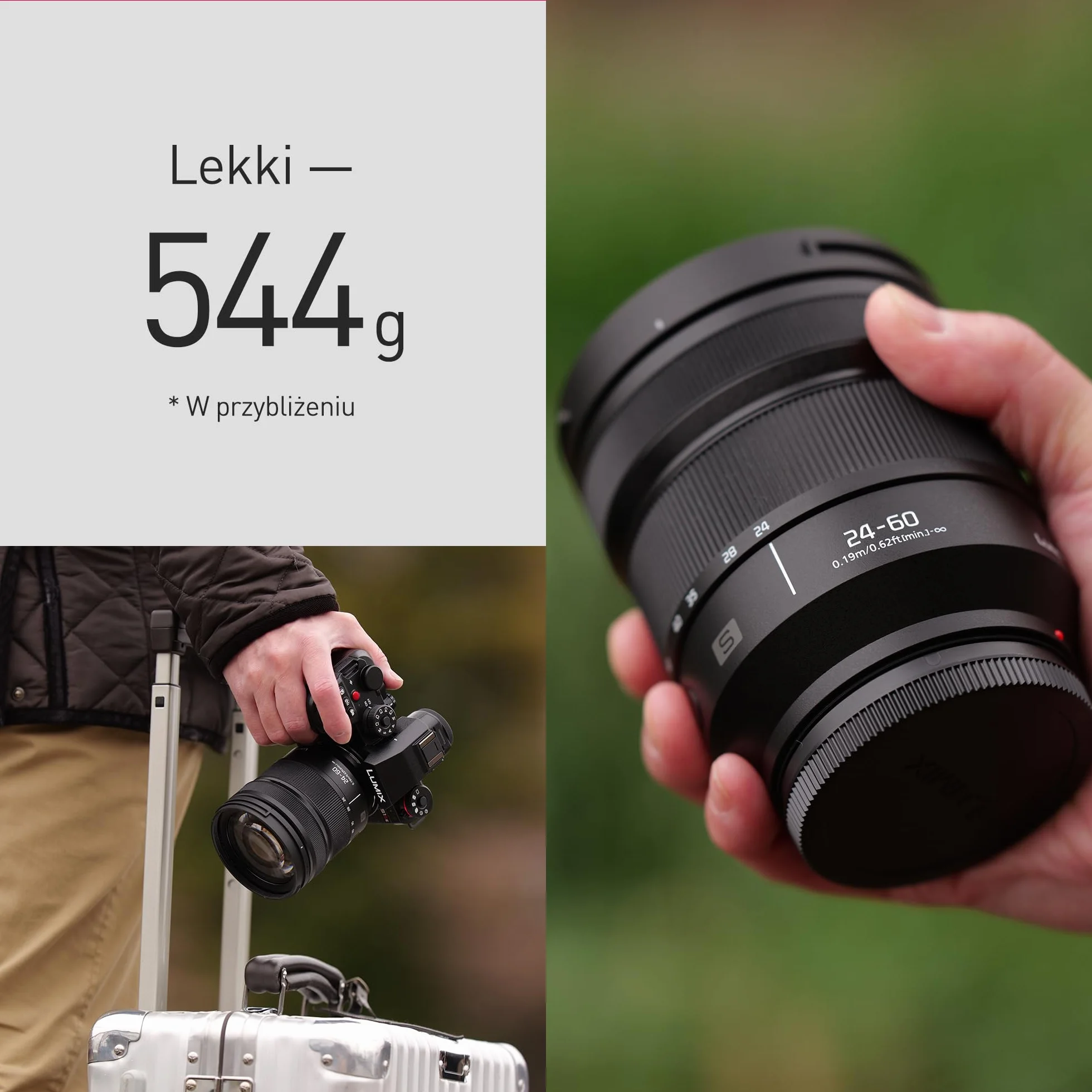 Panasonic LUMIX S-E2460E Obiektyw L-Mount 24-60 mm F2,8 Pełnoklatkowy Zoom Szerokokątny Odporny na Kurz Zachlapania Mróz Czarny