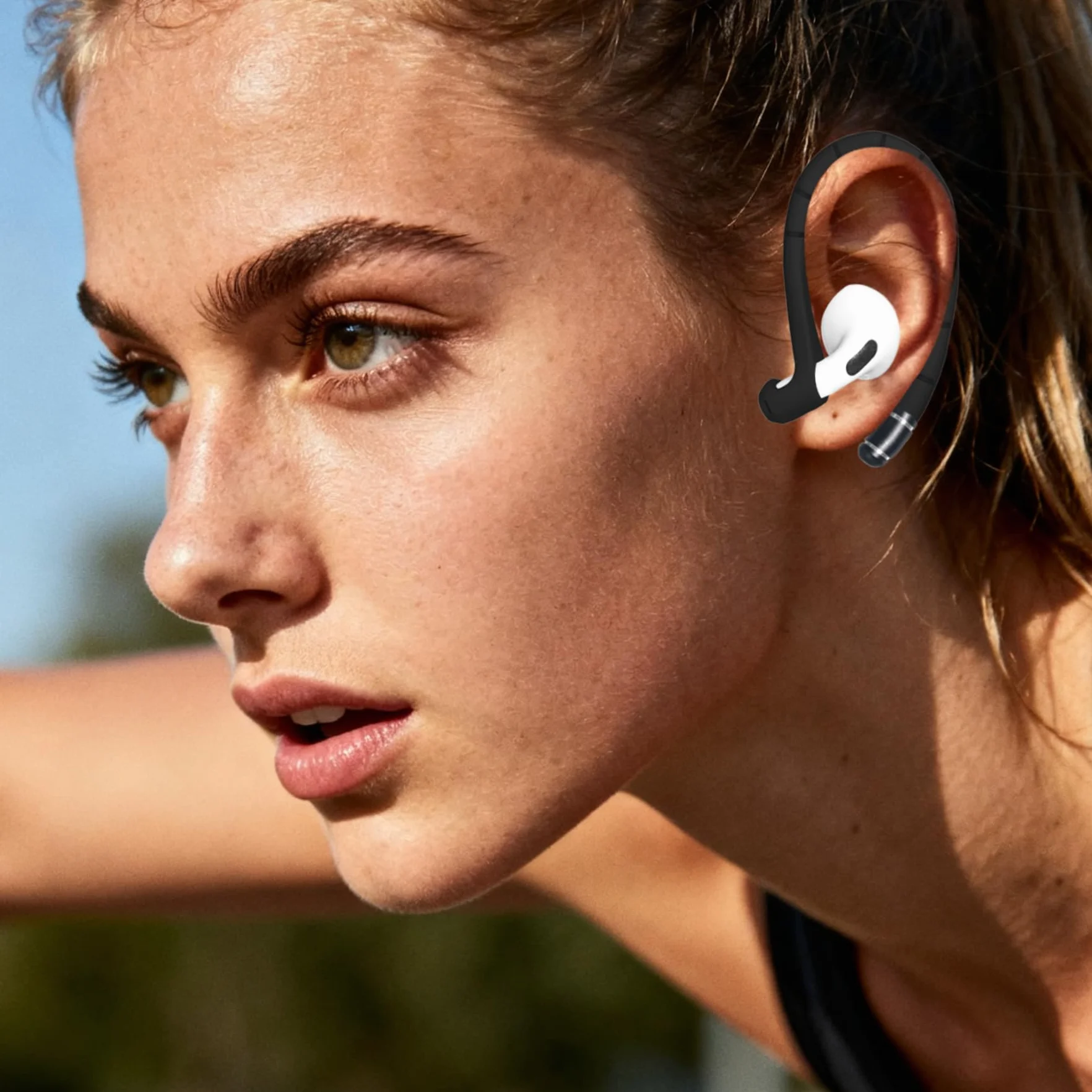 Silikonowe zaczepy na uszy do AirPods Pro 2, AirPods Pro, AirPods 3, antypoślizgowe akcesoria sportowe (czarne)
