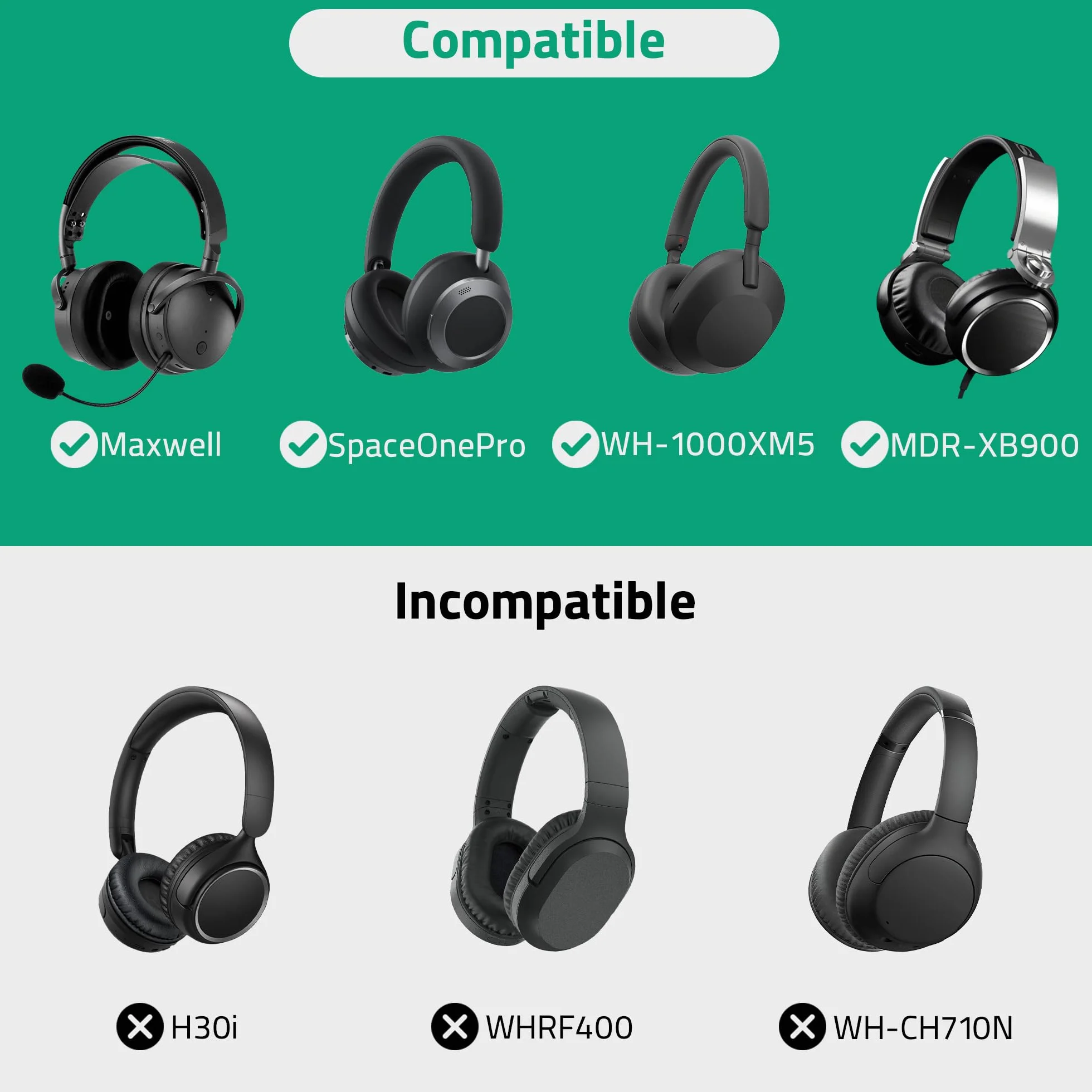Geekria Etui ochronne na słuchawki nauszne, zapasowa twarda torba podróżna z miejscem na przechowywanie kabli, kompatybilne z Audeze Maxwell, Soundcore SpaceOnePro, SONY WH-1000XM5 (ciemnoszary)