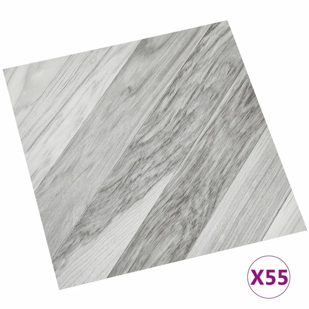 vidaXL Samoprzylepne panele podłogowe, 55 szt. PVC, 5,11m², szare pasy