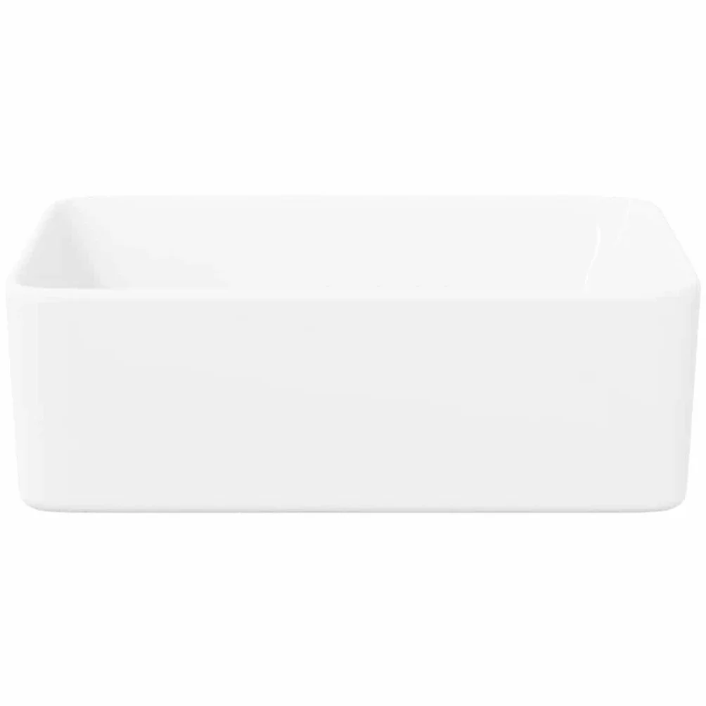 Umywalka 40x30x13 cm Ceramic White | Umywalka do montażu, otwór spustowy 4,5 cm, łatwy do czyszczenia, do łazienki lub toalety