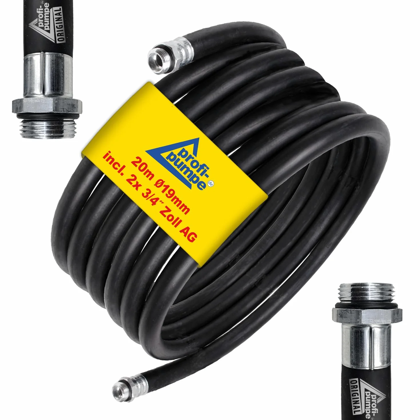Wąż do oleju napędowego 19 mm wewnątrz, 20 m wąż do pompy olejowej, wąż gumowy, wąż spiralny, wąż ssący/ciśnieniowy, do pompy oleju opałowego, pompy wodnej z 2 końcówkami 3/4"