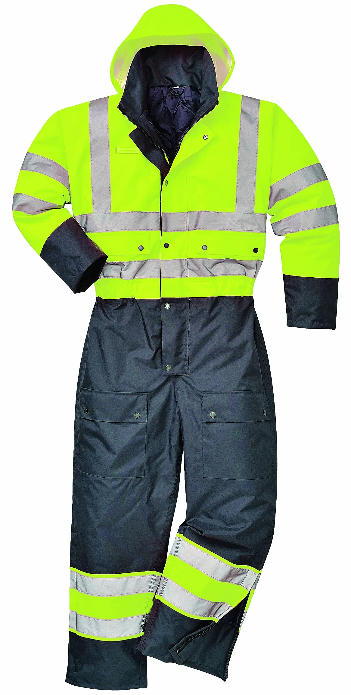 Portwest S485 Ostrzegawczy Kontrastowy Ocieplany Kombinezon, Żółty/Czarny, Rozmiarowy 5XL