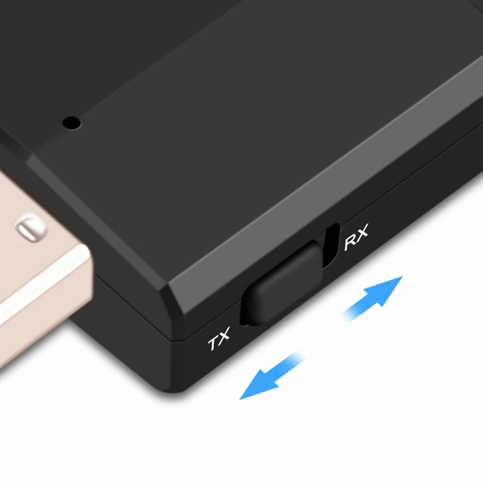 Retoo Adapter Bluetooth 5.0 odbiornik audio AUX 3,5 mm 2 w 1 nadajnik do samochodu PC TV redukcja szumów zestaw głośnomówiący zasięg 10 m