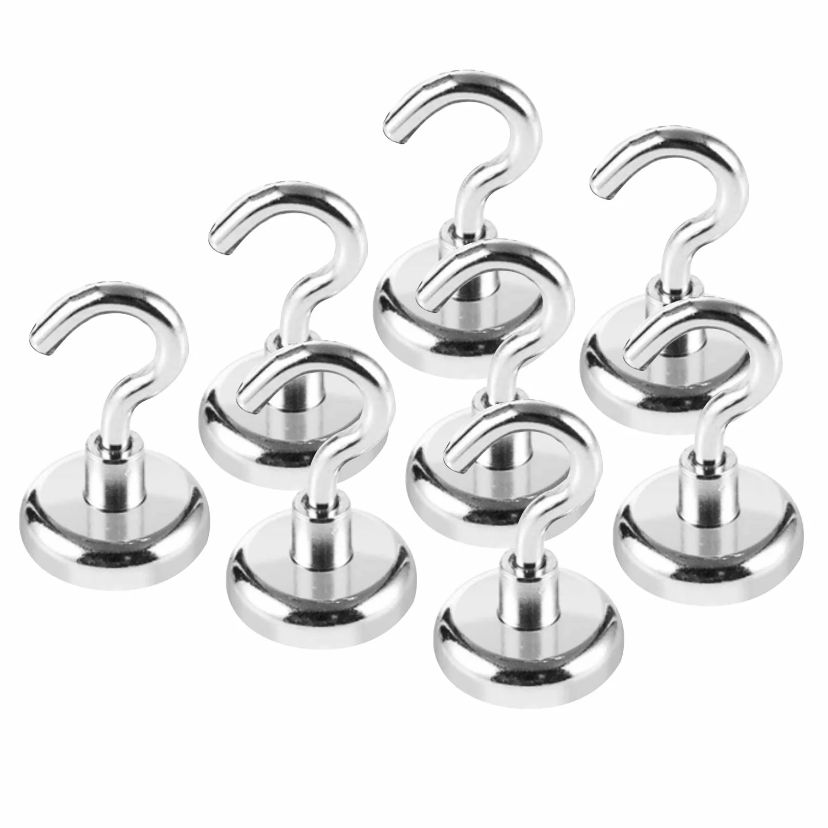 Haczyki magnetyczne, wytrzymałe haczyki neodymowe o wytrzymałości 36,3 kg, do lodówki i kuchni, średnica 32 mm, idealne do organizowania i zawieszania (zestaw 8 szt.)