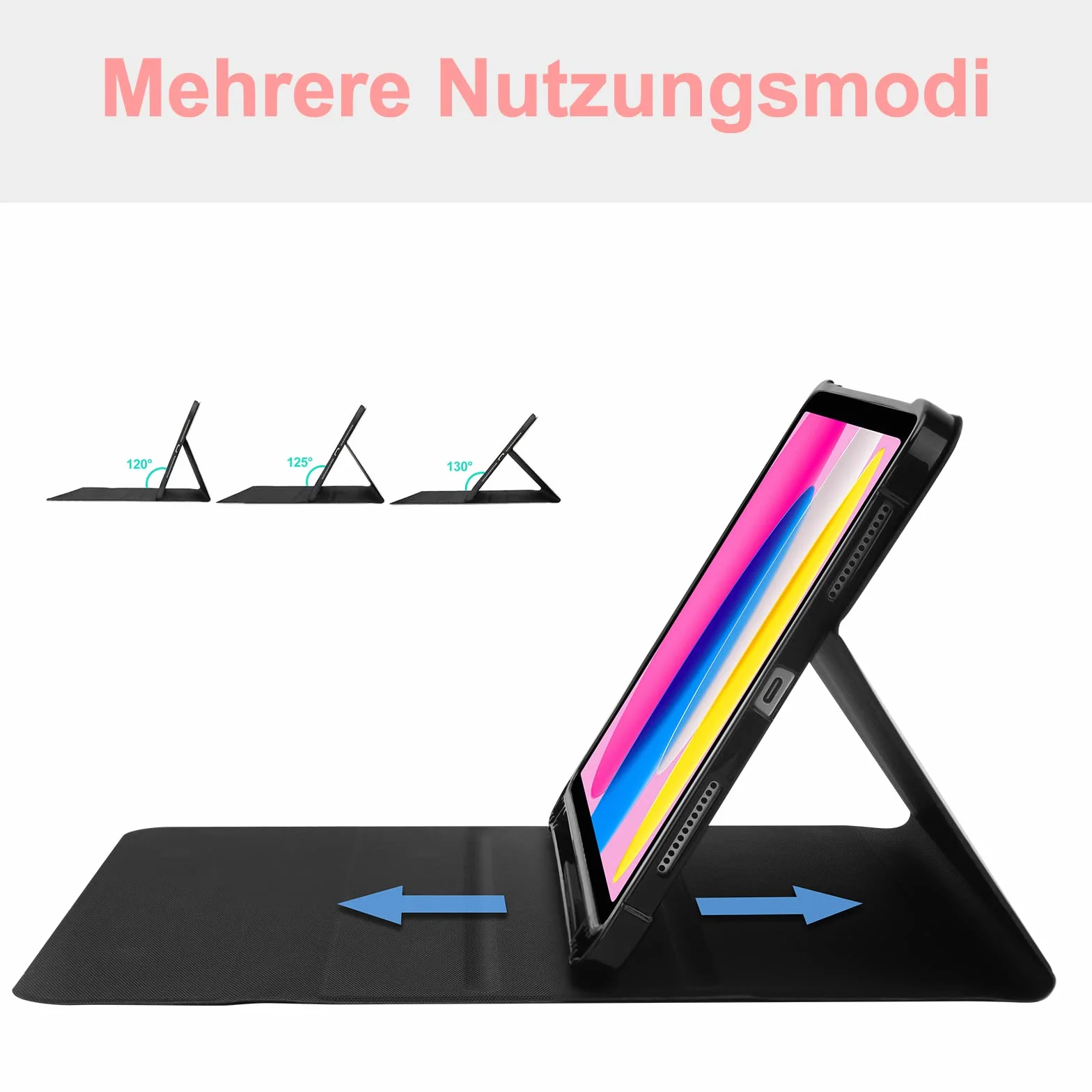 JADEMALL Etui na iPad 10 generacji z klawiaturą - etui na klawiaturę do iPad 10 generacji 2022, magnetyczna klawiatura QWERTZ Bluetooth, czarne