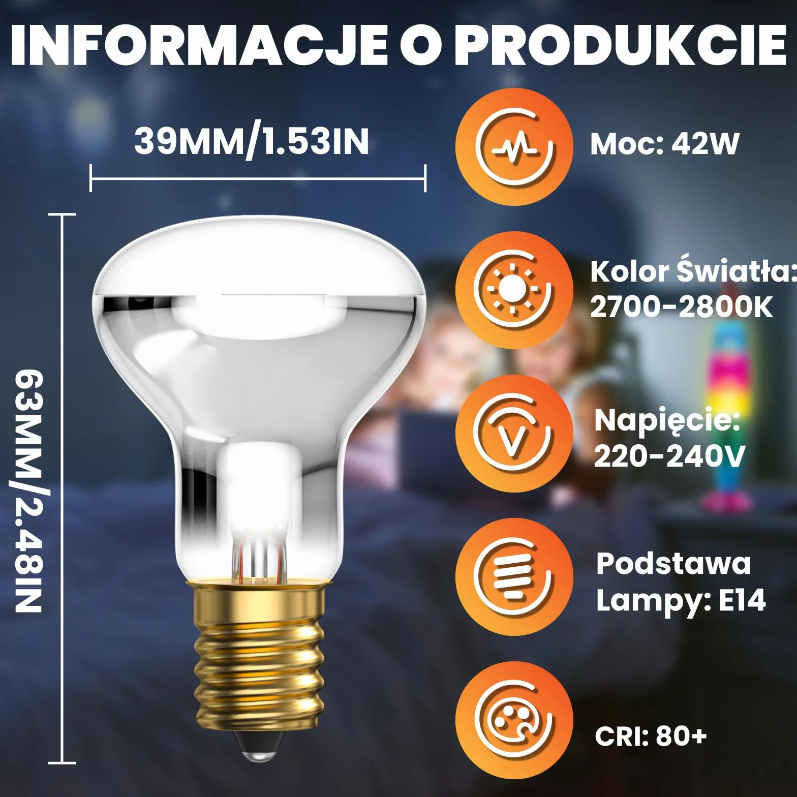 Bonlux 2x R39 42W E14 żarówka lampa lawowa reflektor punktowy żarówki ściemnialne ciepła biel 2700-2800K JEGO mała śruba Edison śruba podstawa 240V do dekoracji