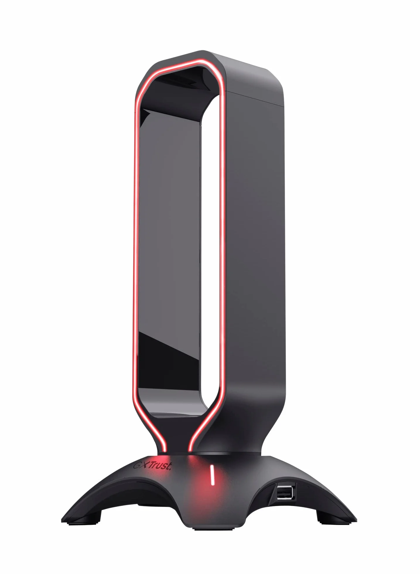 Trust GXT 265 Cintar stojak na słuchawki do gier, podświetlany stojak LED RGB na słuchawki, 2 dodatkowe porty USB-A, uniwersalne dopasowanie, kabel 1,5 m, antypoślizgowa podstawa - czarny