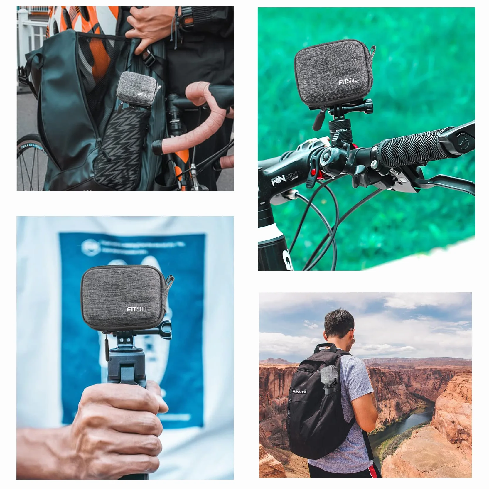 FitStill Mini etui ochronne do Go Pro Hero 12/11/10/9/8/7/6/5 torba podróżna z twardą skorupą DJI Osmo Action 1, Campark, YI