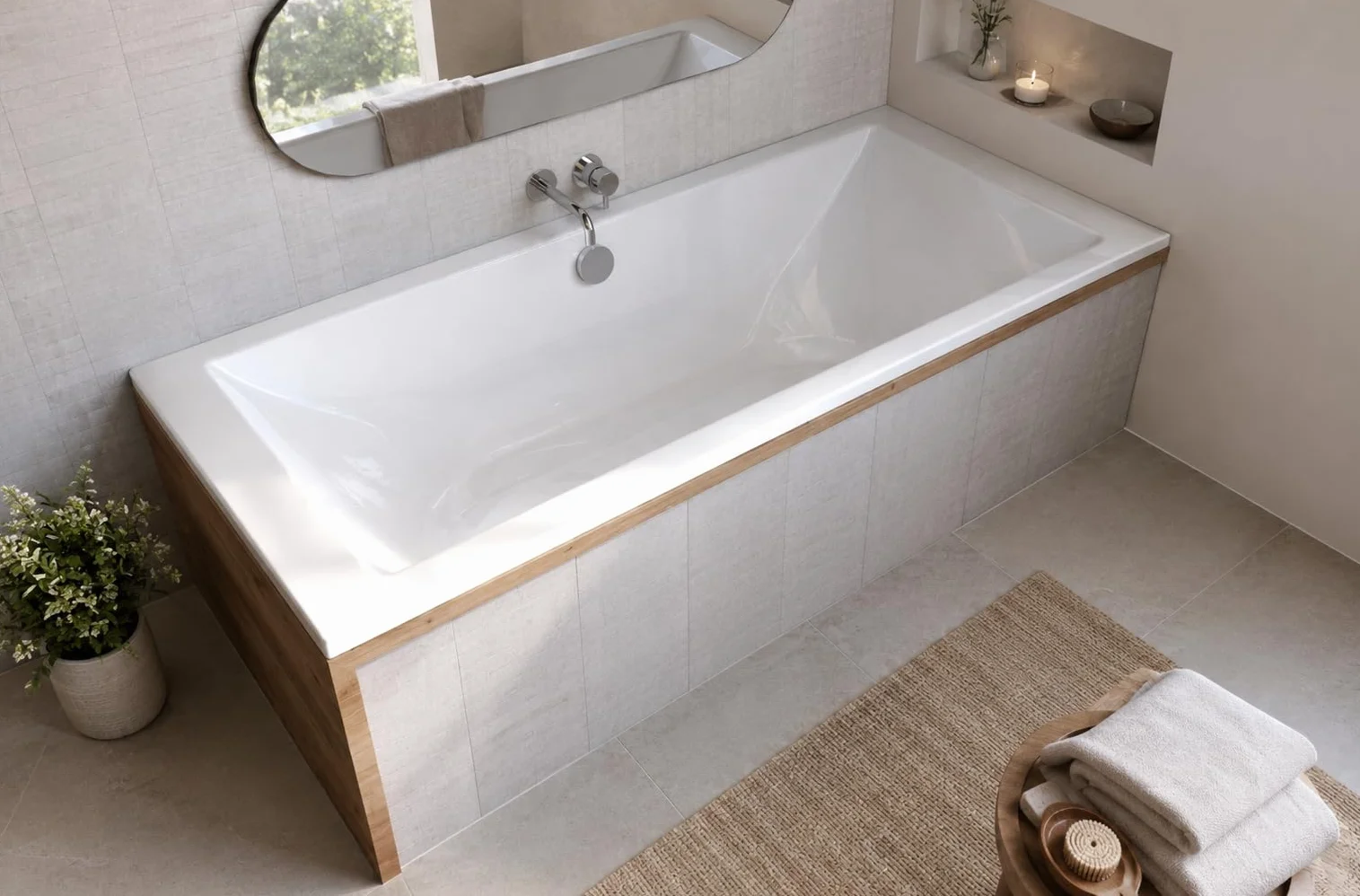 ECOLAM duża wanna prostokątna 200x90 cm akrylowa TAMI + obudowa styropianowa do opłytkowania wanna idealna dla 2 osób bezpośrednio od producenta w zestawie syfon silikon stelaż