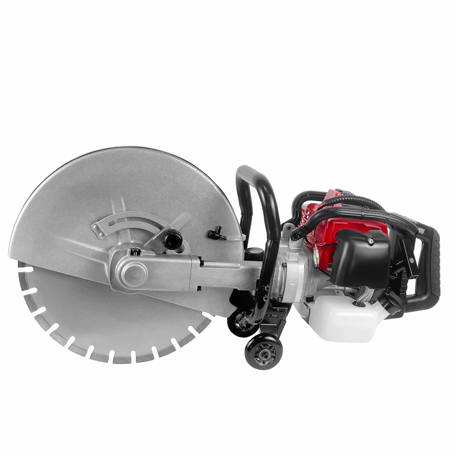 MSW spalinowa piła do betonu 65 ccm 3 kW 6500 obr./min, tarcze tnące do Ø 400 mm do głębokości cięcia 155 mm, zbiornik 1,6 l, lekka obudowa aluminiowa, maszyna do cięcia betonu