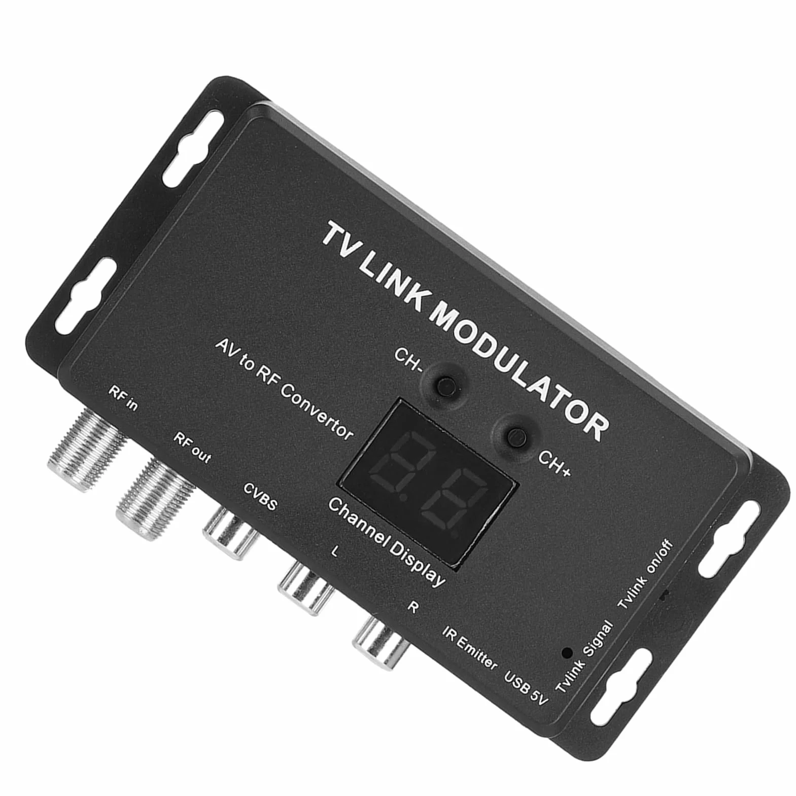 TM70 Modulator UHF TV LINK Konwerter AV RF Przedłużacz Podczerwieni z Wyświetlaniem Kanałów