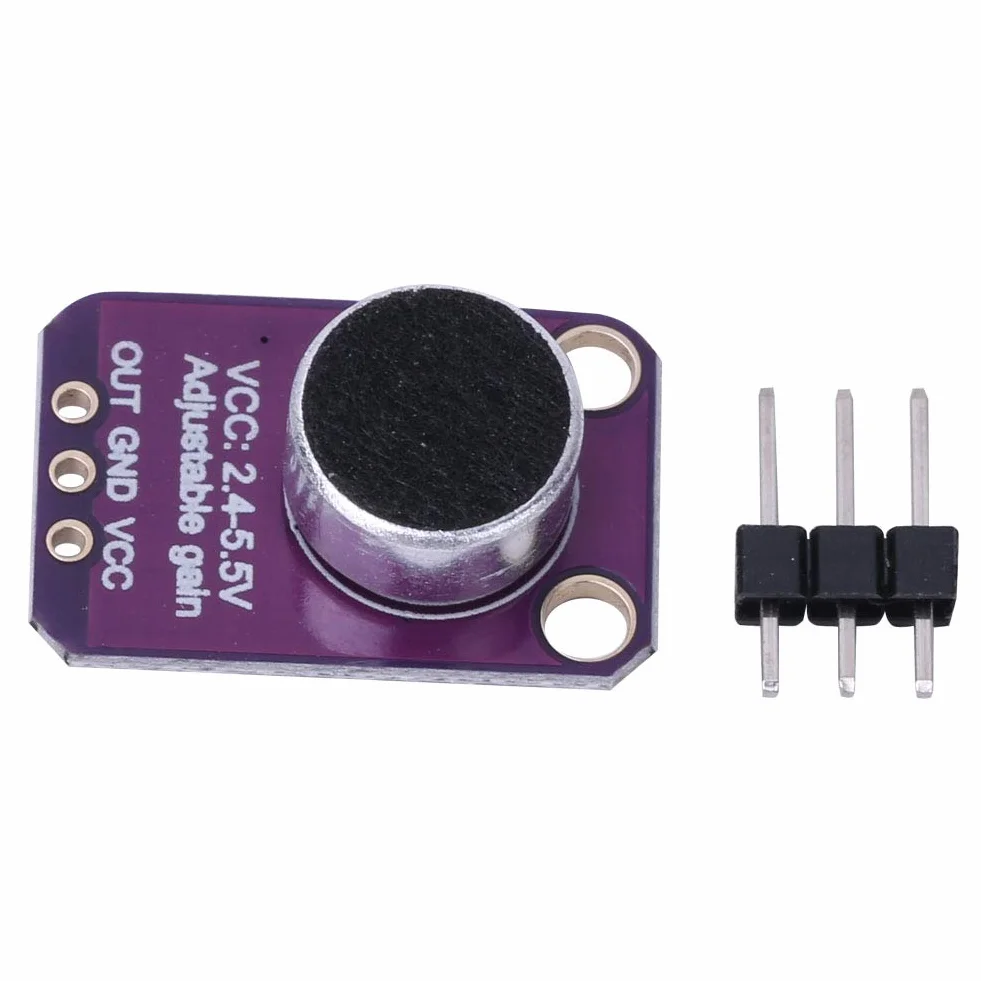 Hiletgo 2 Sztuk Max4466 Wzmacniacz Mikrofonowy Moduł Czujnik Dźwięku 2.4V-5.5V