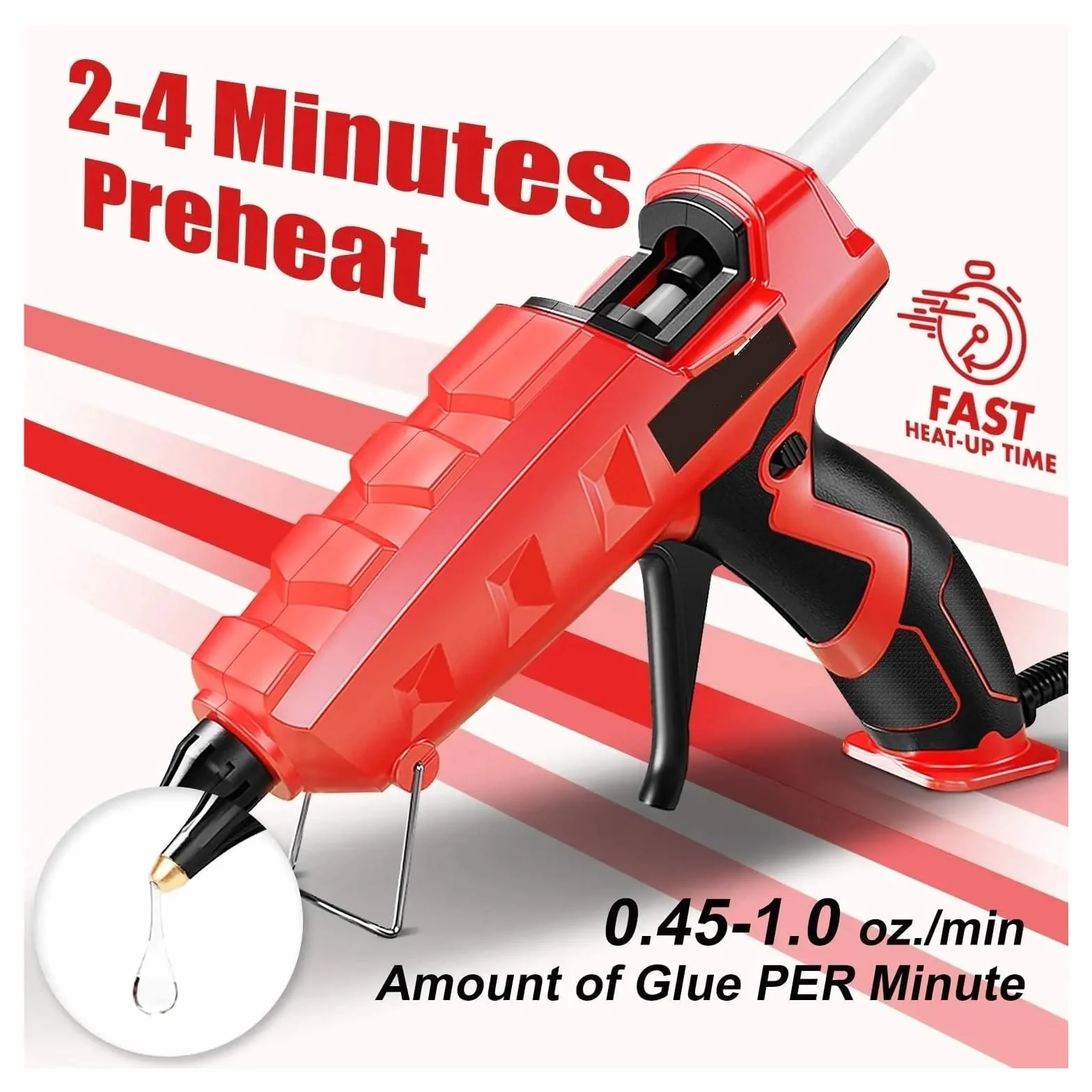 Pistolet Do Klejenia Na Gorąco 100W Heavy Duty Pełnowymiarowy Zestaw Pistoletów Z 20 Szt. Kleje W Sztyfcie Dla Majsterkowiczów Projekty Artystyczne I Rzemieślnicze Uszczelnianie Szybkie Nagrzewanie