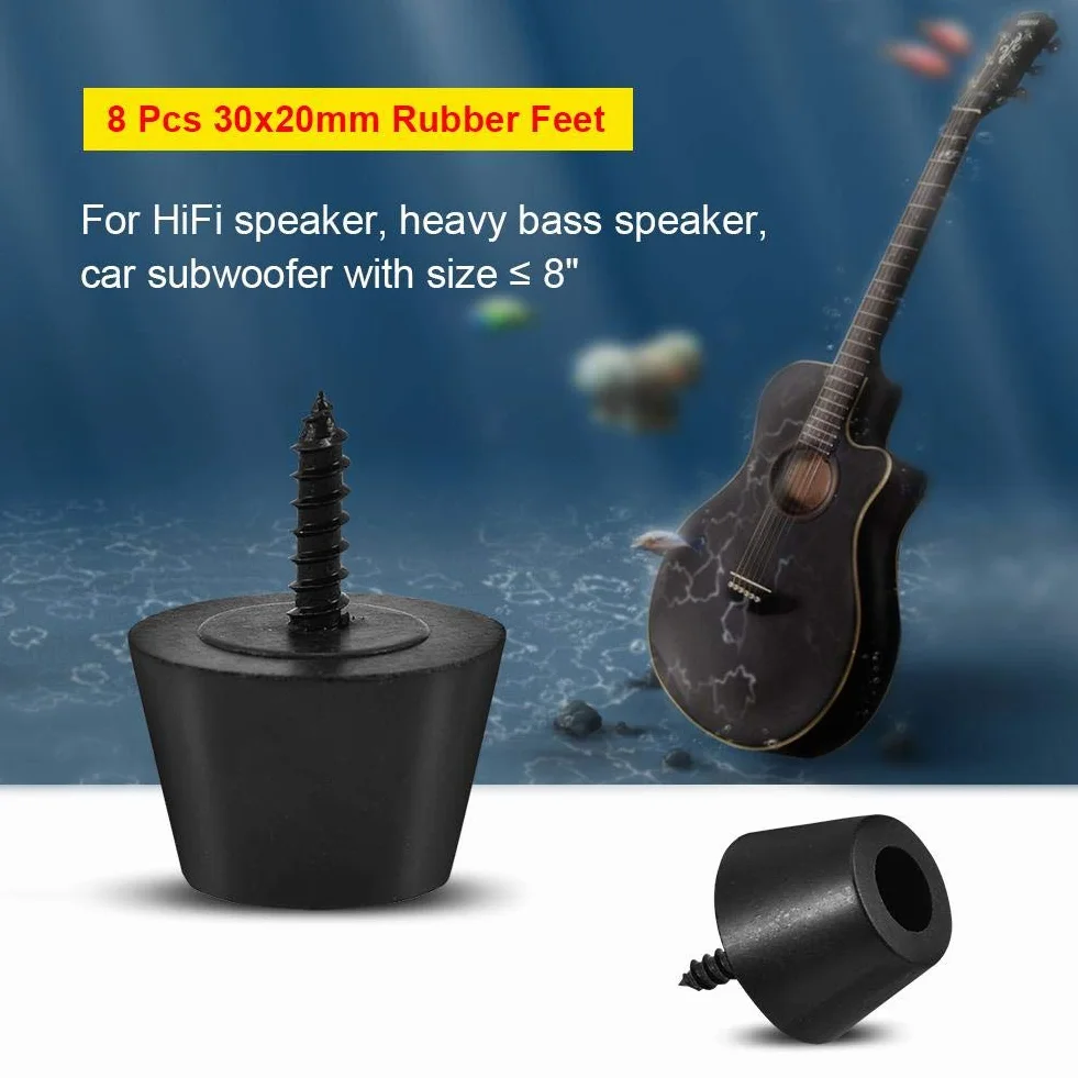 Nóżki Izolacyjne do Głośników, 8 Szt. 30x20mm Gumowe Nóżki Podstawa Antywibracyjna Podstawa, do Głośnika HiFi/Wzmacniacza/Subwoofera Samochodowego