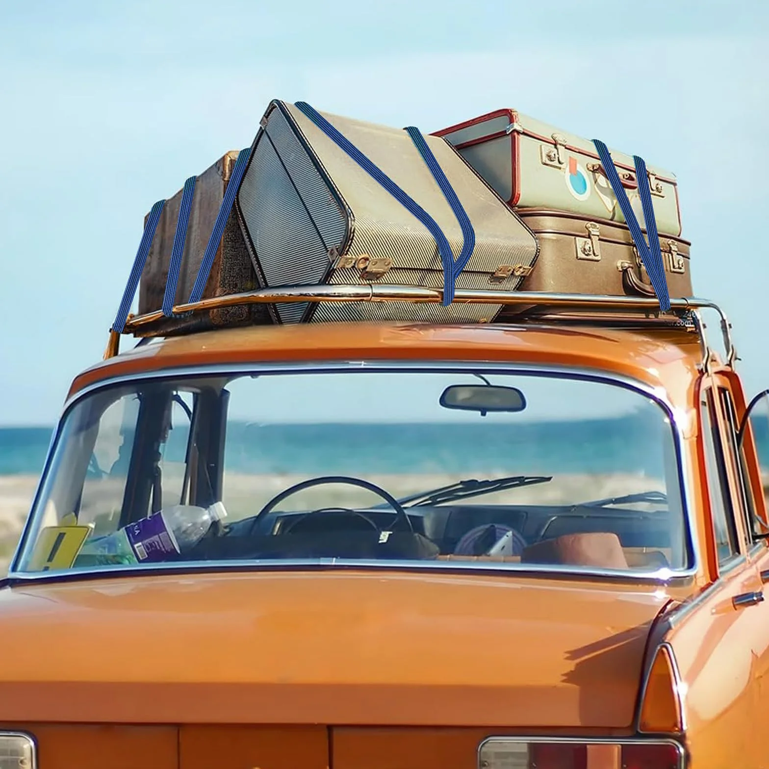 4 sztuki gumek napinających z haczykami, płaskie pasy napinające, długość 1 m, gumowy napinacz do wózka transportowego, bagażnika, roweru, motocykla, na kemping