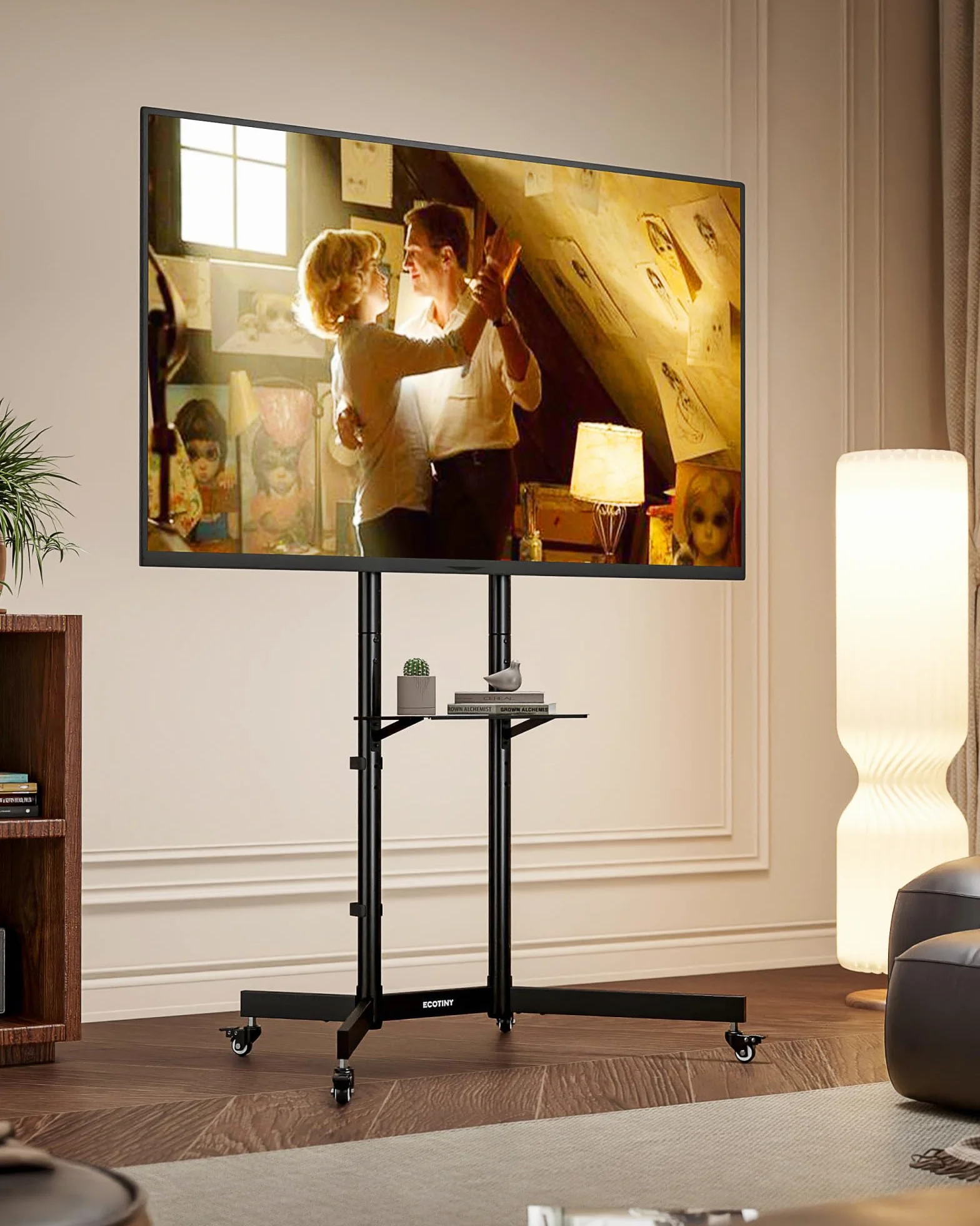 Stojak na telewizor mobilny 32-85 cali udźwig 70 kg VESA 600x400 z półką