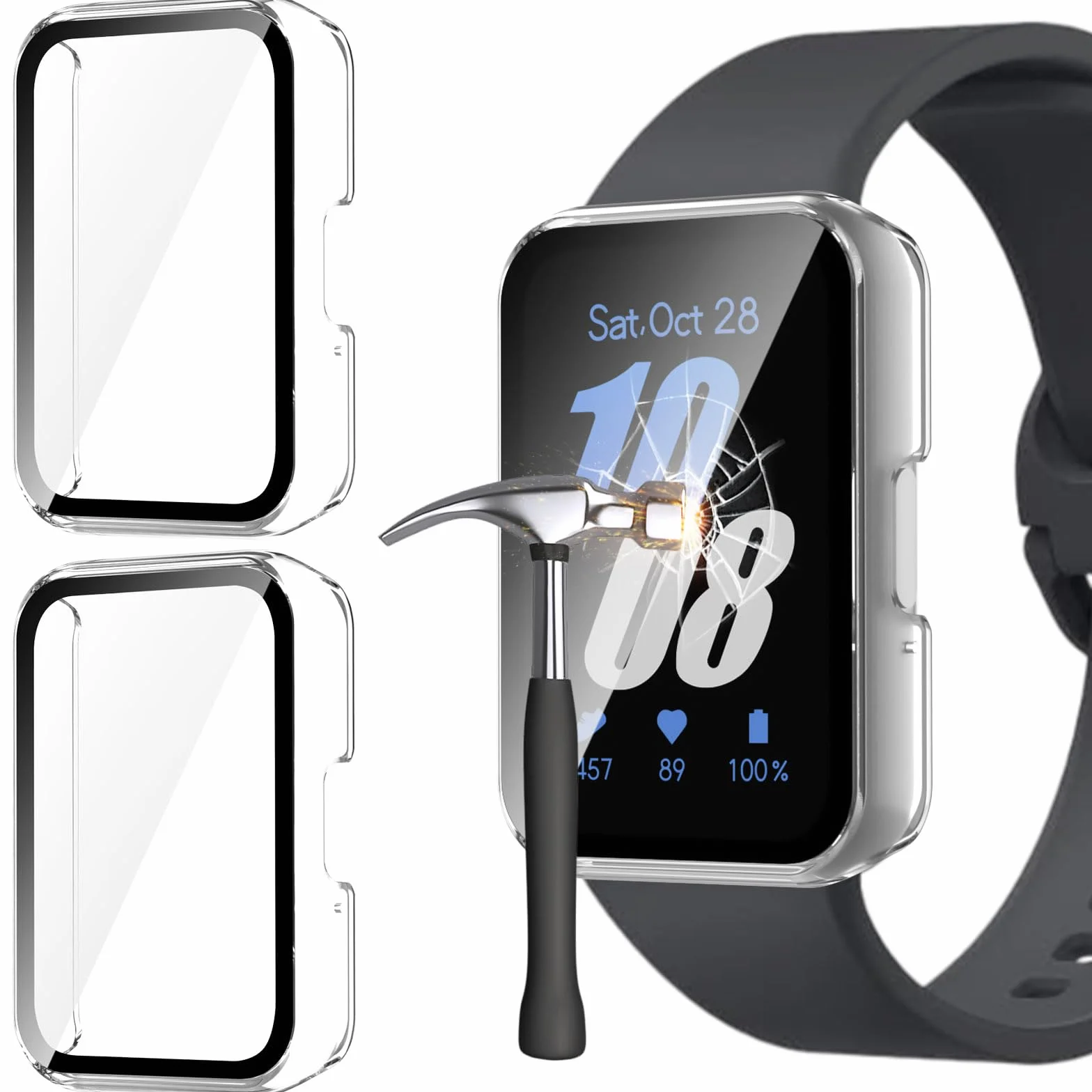 Pokrowiec ochronny do Samsung Galaxy Fit 3, twardy PC, szkło hartowane, odporny na zarysowania