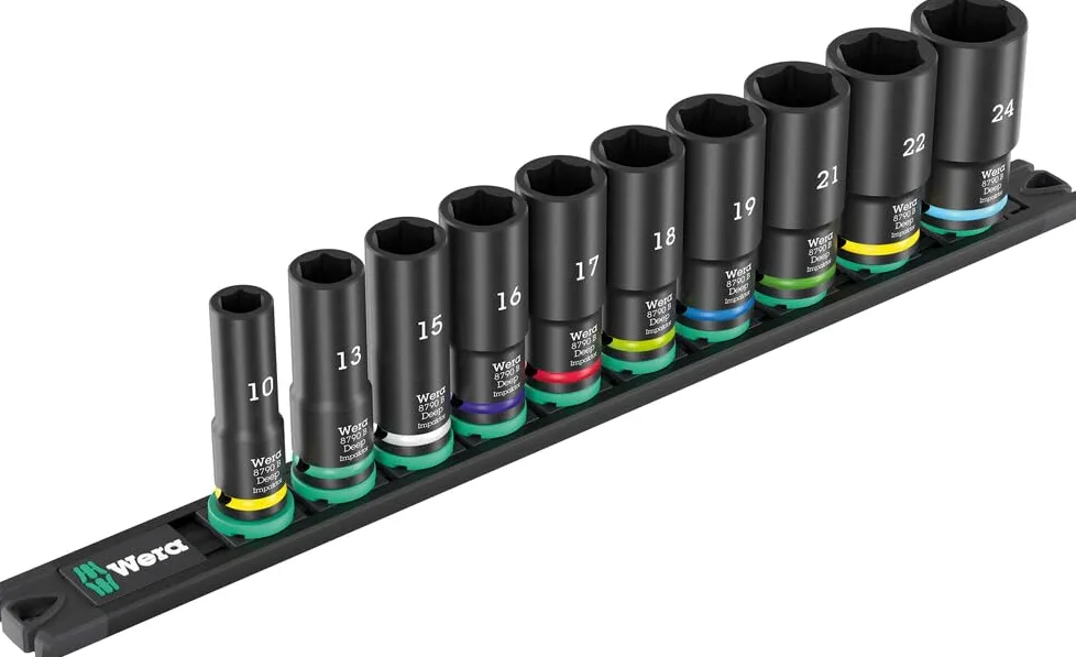 Listwa magnetyczna 9660 B Impaktor Deep 1 z zestawem kluczy nasadowych, 3/8", 10 części