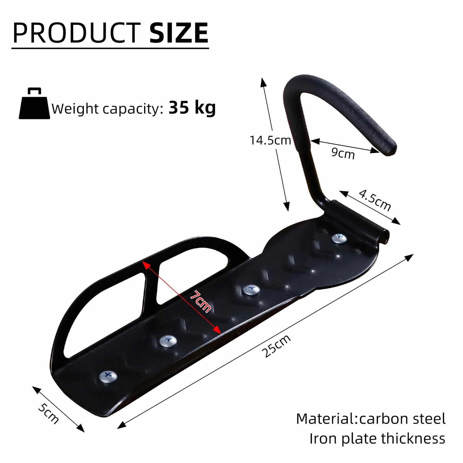 CCLIFE Uchwyt ścienny do roweru, uchwyt rowerowy na ścianę, maks. 35 kg