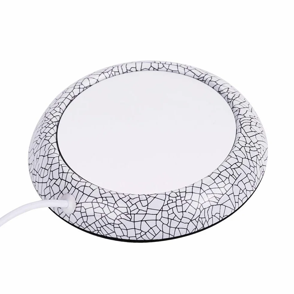 Elektryczny podgrzewacz do kubków USB mata ocieplacz do napojów biuro herbata kawa biała porcelana