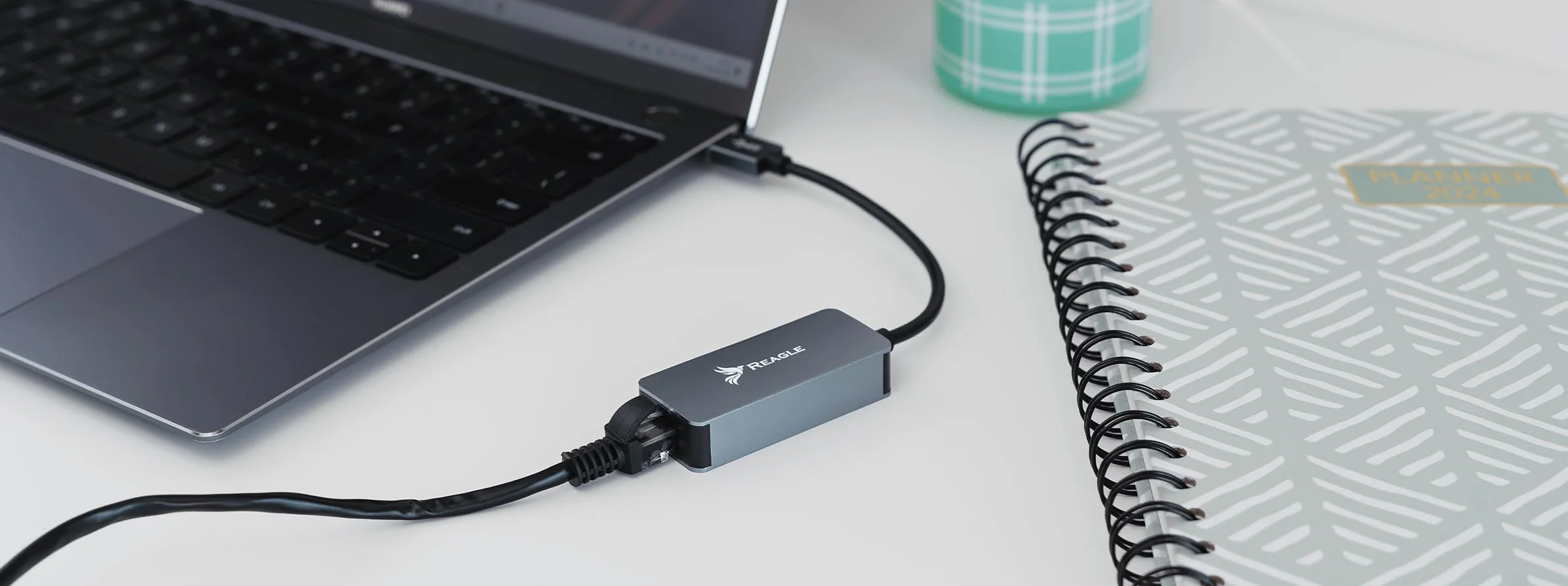 Reagle Adapter Ethernet USB A na RJ45 2,5G 2500 Mbps Karta Sieciowa LAN USB 3.2 Gen 1 Aluminiowa Obudowa