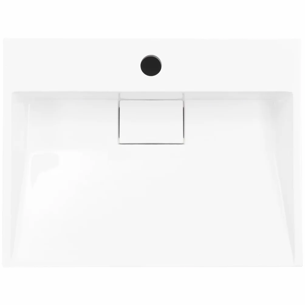 vidaXL Umywalka 50x38x13 cm Kompozyt Mineralny Marmurowy Biała