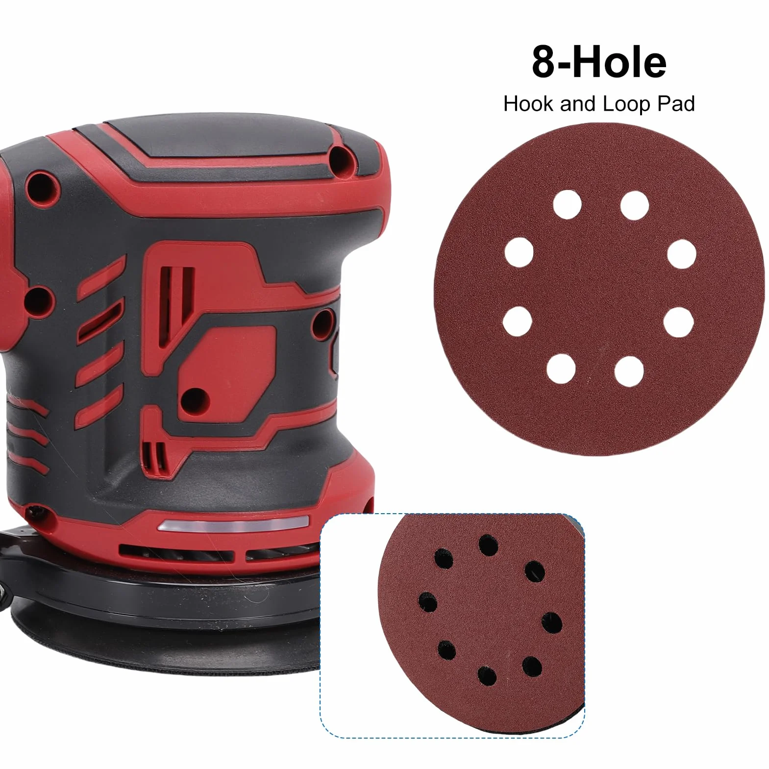 Asixxsix Szlifierka oscylacyjna, 125 mm, 300 W, szlifierka do detali z pojemnikiem na pył, 6 różnych prędkości, arkusz szlifierski, akumulatory 18 V, elektryczna szlifierka ręczna