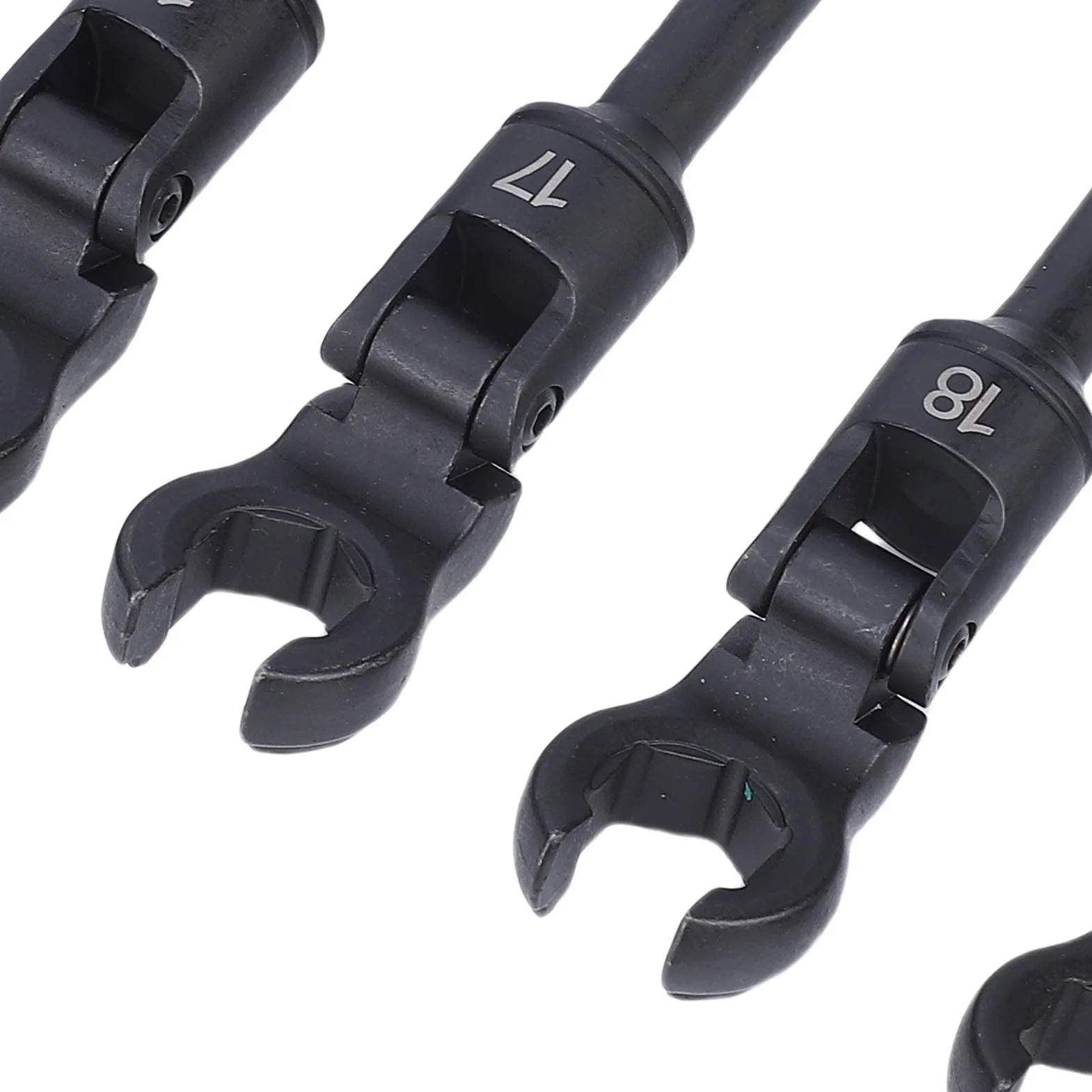 Drfeify Zestaw Kluczy do żyłki z długą elastyczną stopką Crows Foot ze Stali Cr V 3 8-calowe Metryczne Klucze Crowfoot 12 19 Mm Głowica 180 Stopni do Naprawy Hydraulicznej Hamulca Przewodu Paliwowego