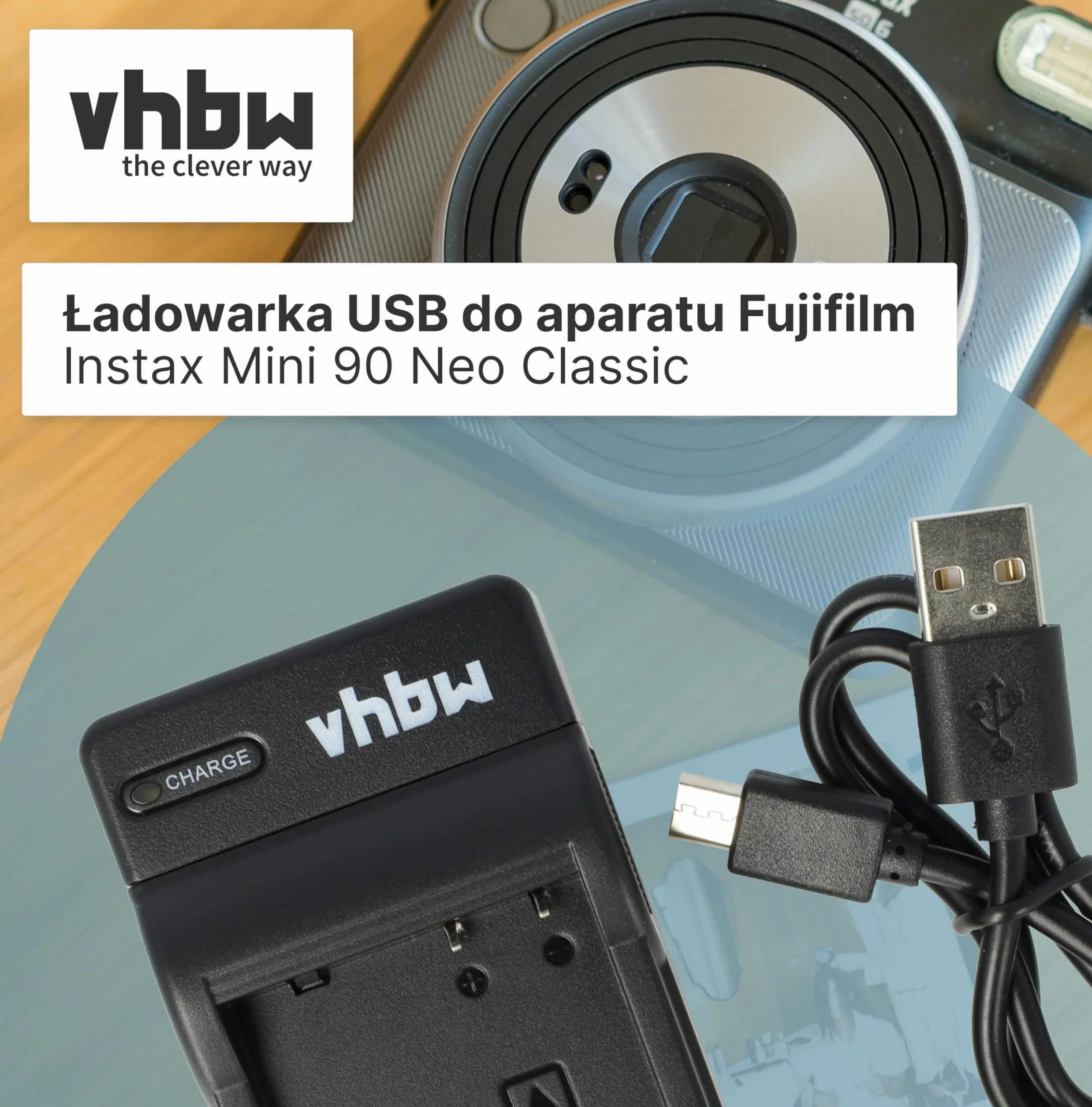 vhbw Ładowarka USB kompatybilna z aparatem Nikon CoolPix S200, S220, S225, S230, S3000, S4000, S500, S510, S5100, S570, S60, S600, S700, S80