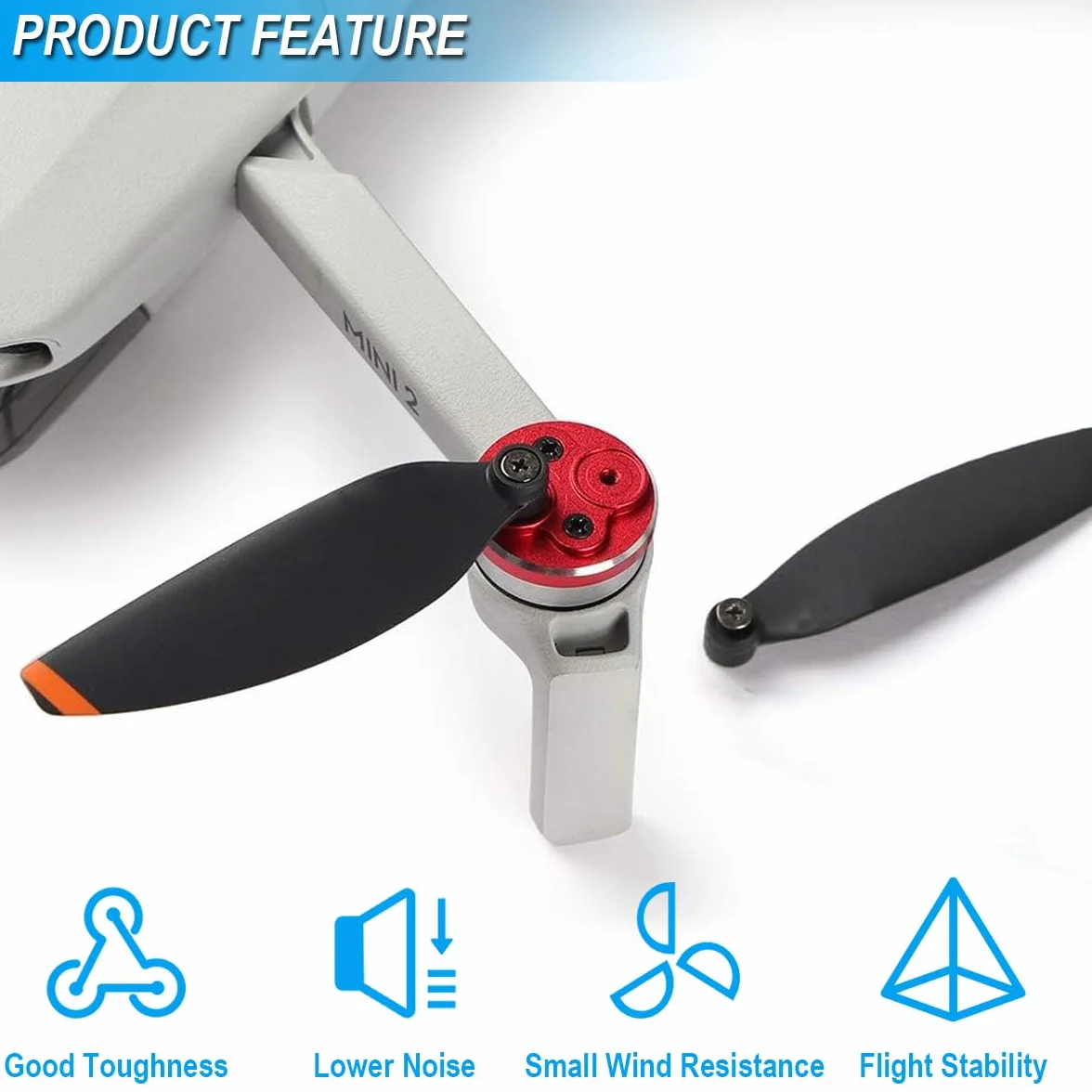 dla DJI Mini 4K/Mini 2/Mini 2 SE/Mini SE Śmigła, 16 szt. Zastąp Ostrza Niski poziom hałasu Quick-Release Wings for DJI Mini 4K 2 SE Drone Repair with Screws and Screwdriver (pomarańczowe)