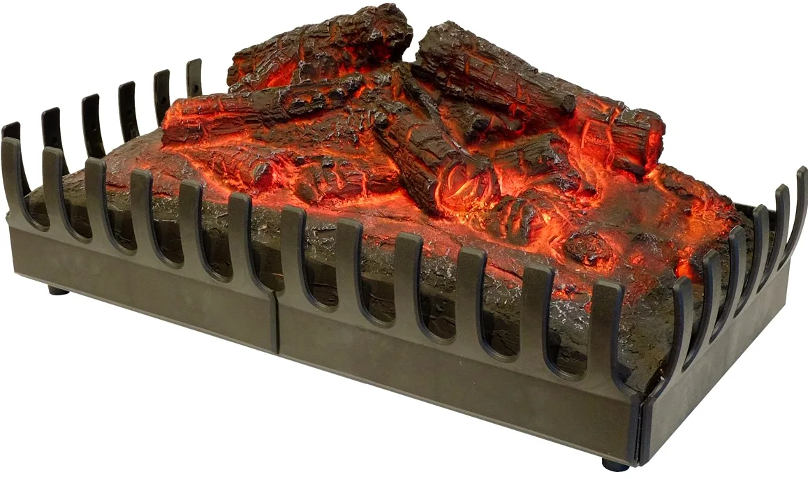CHEMIN'ARTE Elektryczny kominek z płonącymi polanami LED - 5 W - Zaprojektowany we Francji - 45 x 23 x 22 cm - 2 lata gwarancji